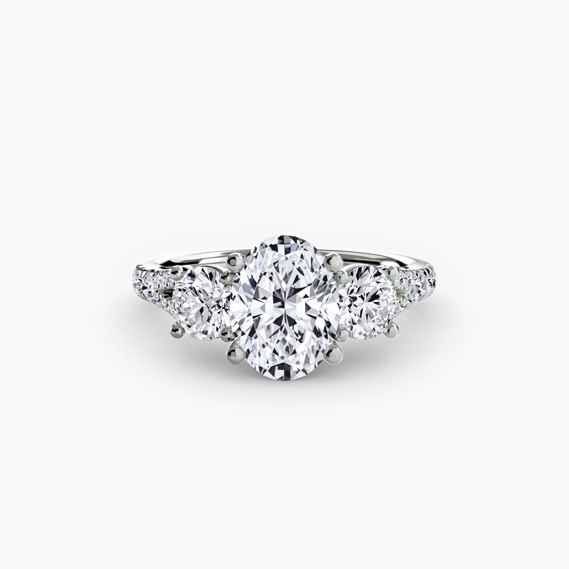 Three - Stone with Pavé Band 3 - Prestige Stones