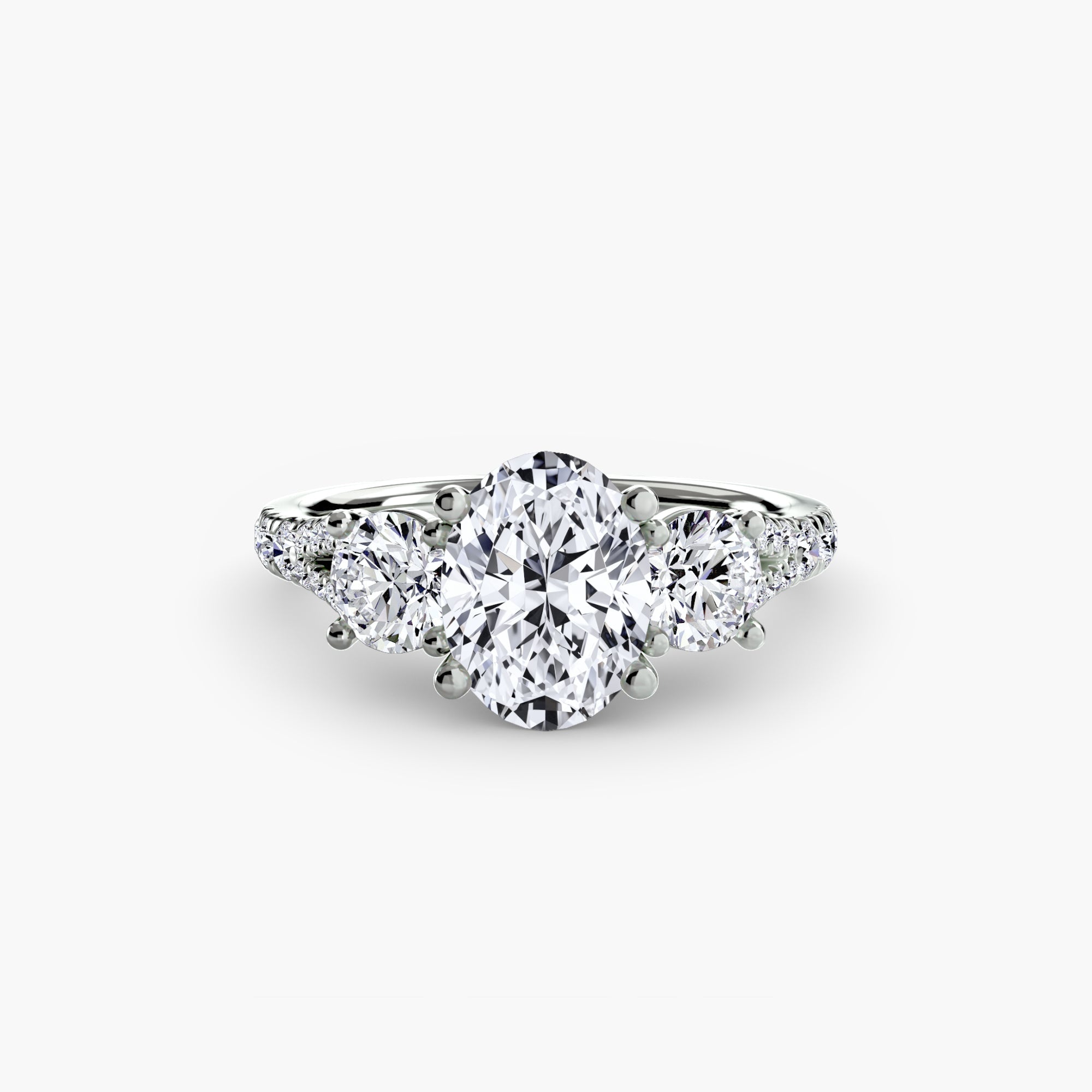 Three - Stone with Pavé Band 3 - Prestige Stones