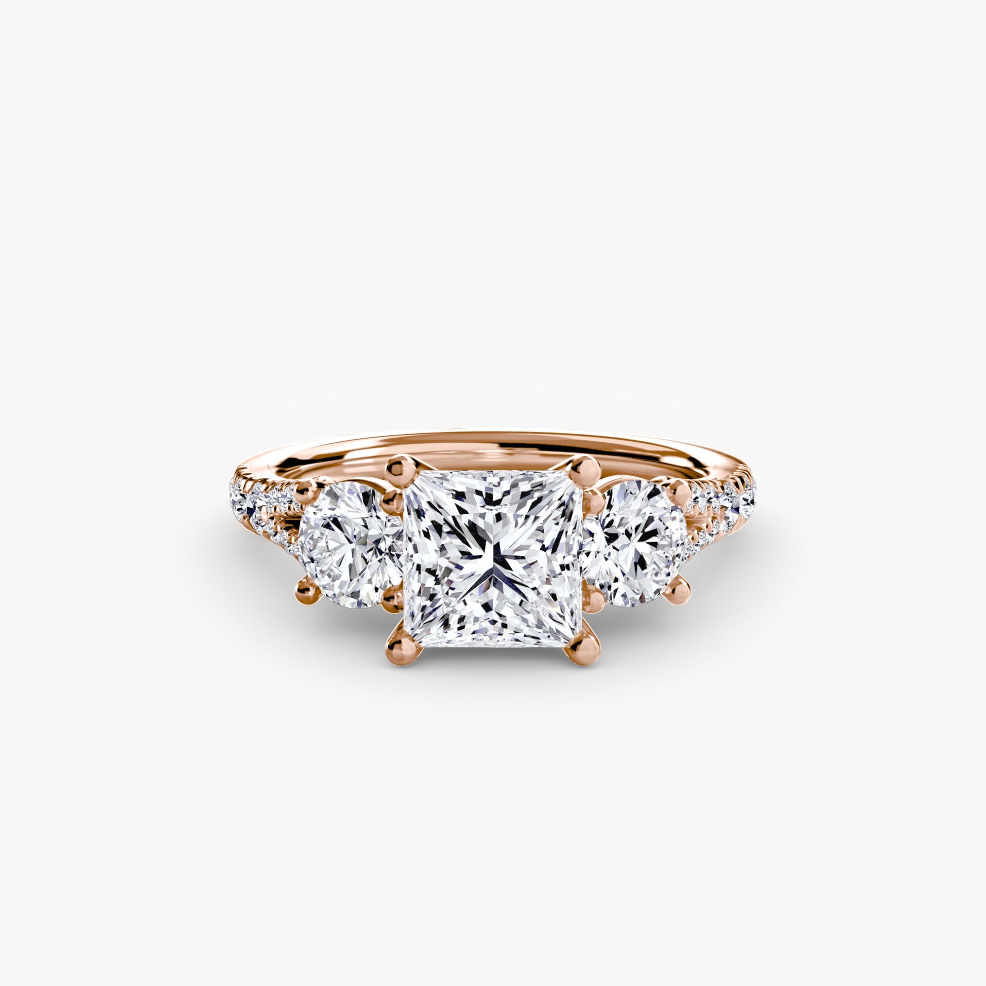 Three - Stone with Pavé Band 3 - Prestige Stones