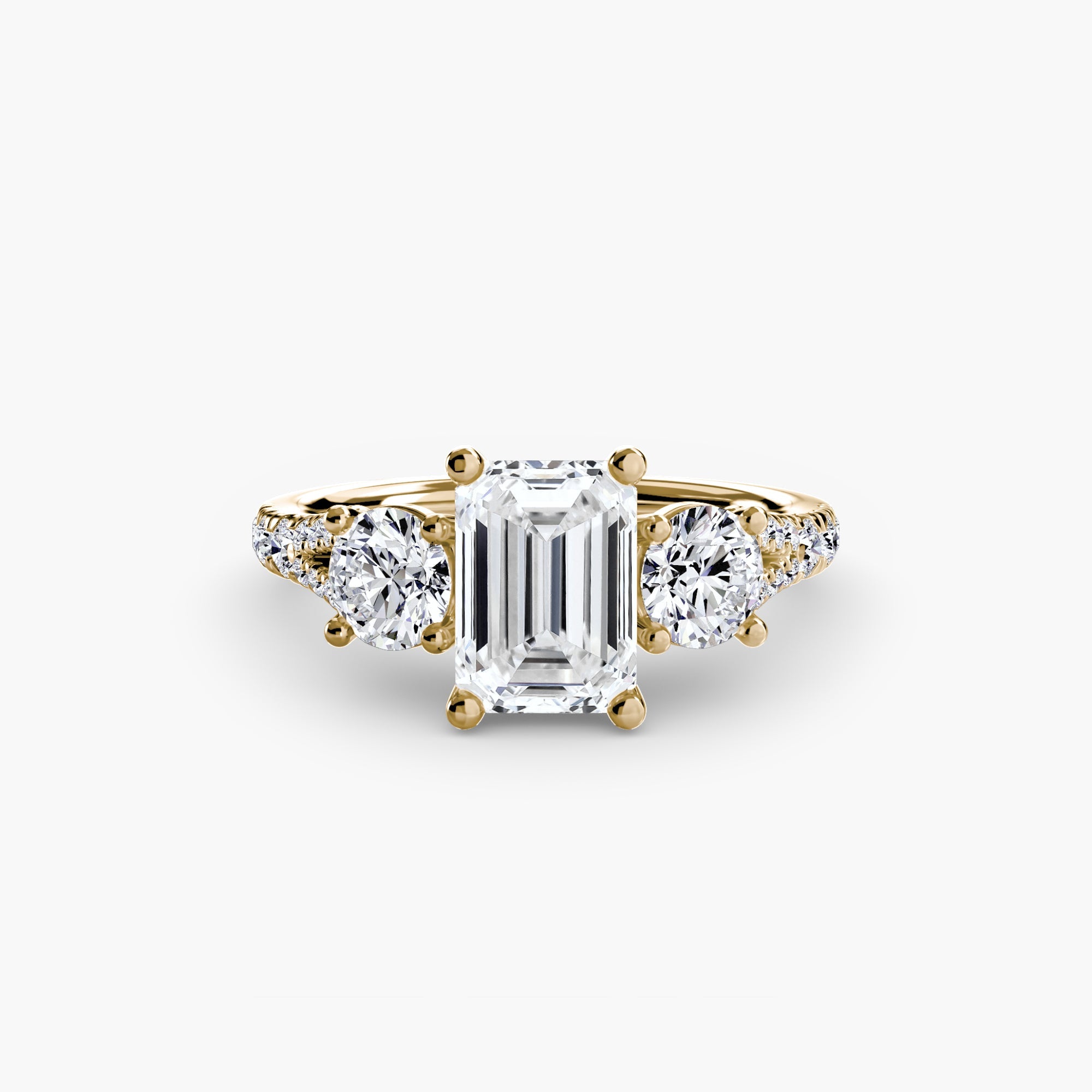 Three - Stone with Pavé Band 3 - Prestige Stones