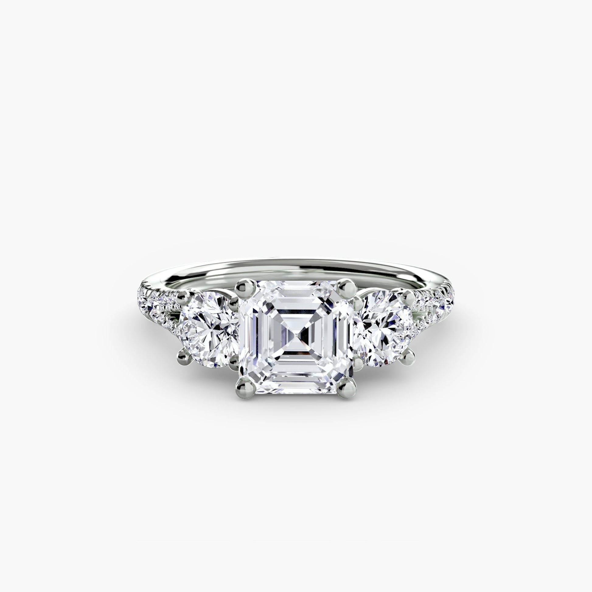 Three - Stone with Pavé Band 3 - Prestige Stones