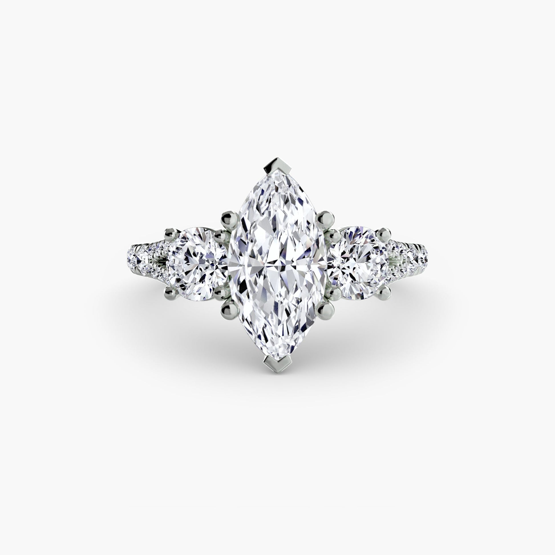 Three - Stone with Pavé Band 3 - Prestige Stones