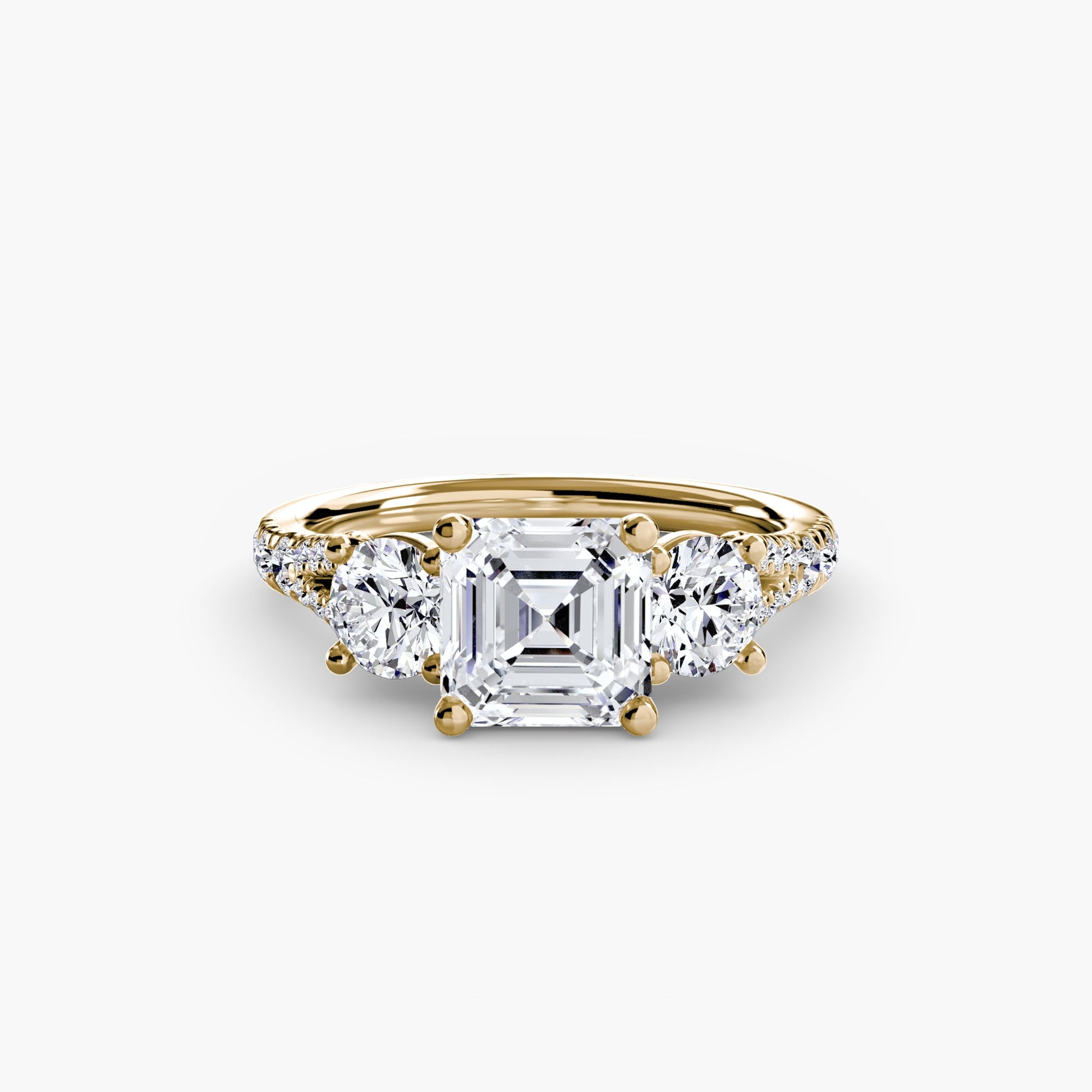 Three - Stone with Pavé Band 3 - Prestige Stones