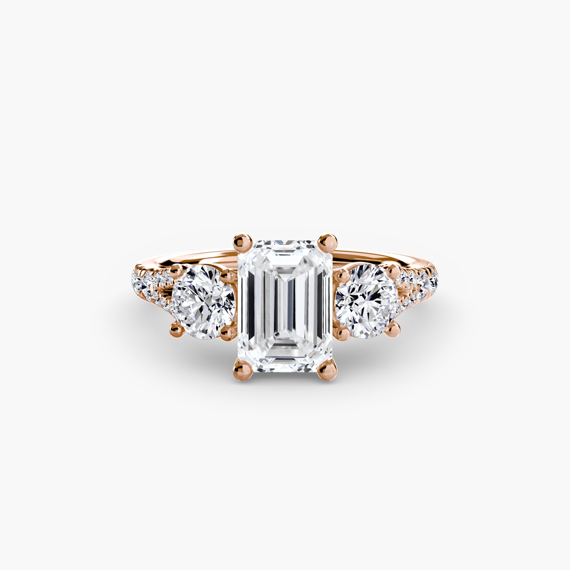Three - Stone with Pavé Band 3 - Prestige Stones
