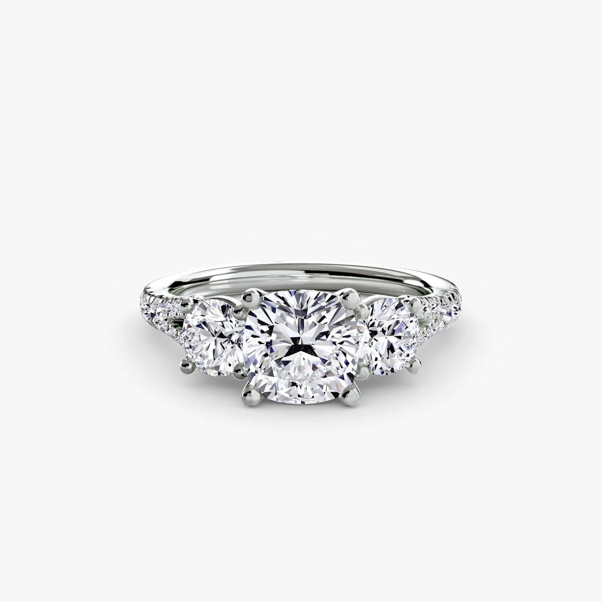 Three - Stone with Pavé Band 3 - Prestige Stones