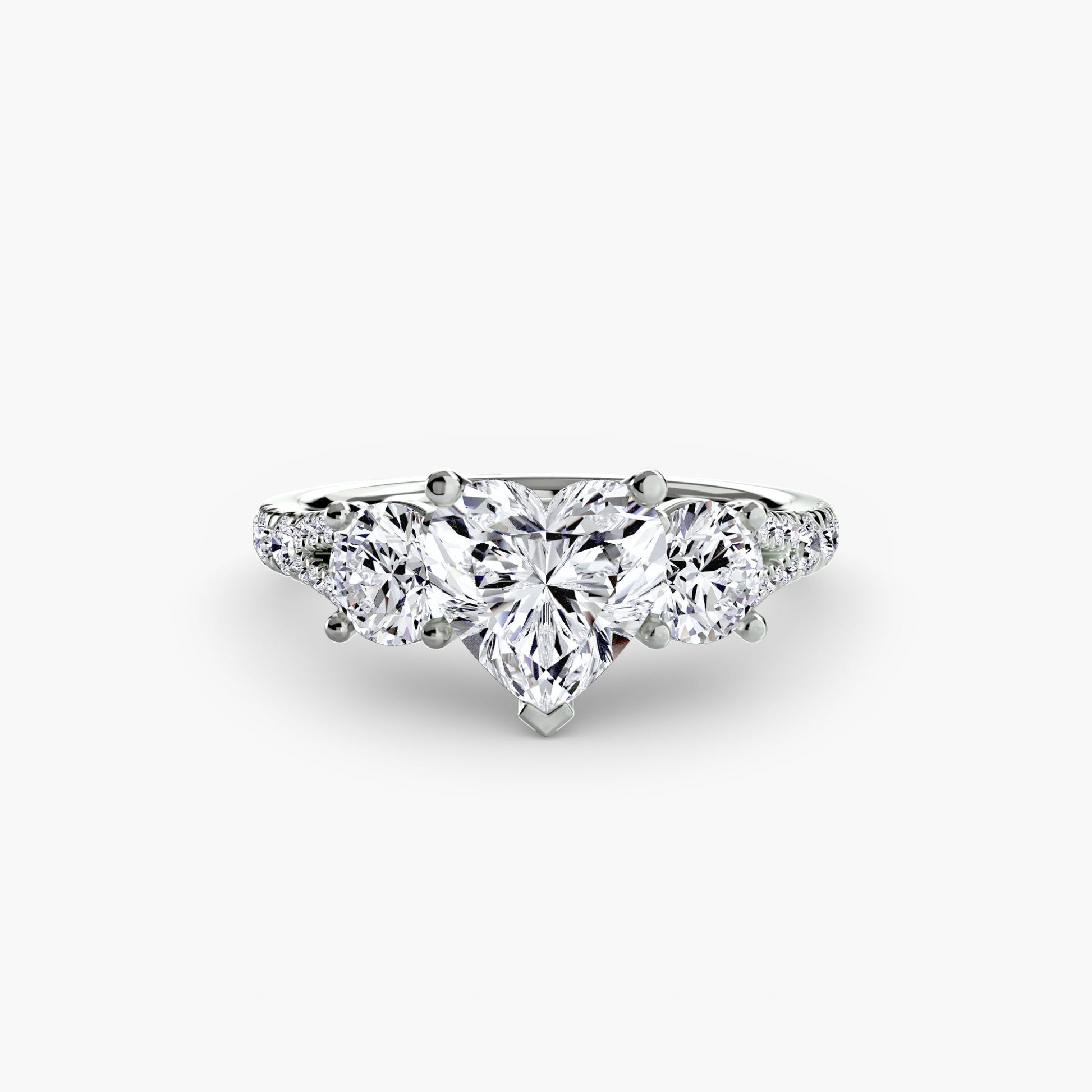 Three - Stone with Pavé Band 3 - Prestige Stones