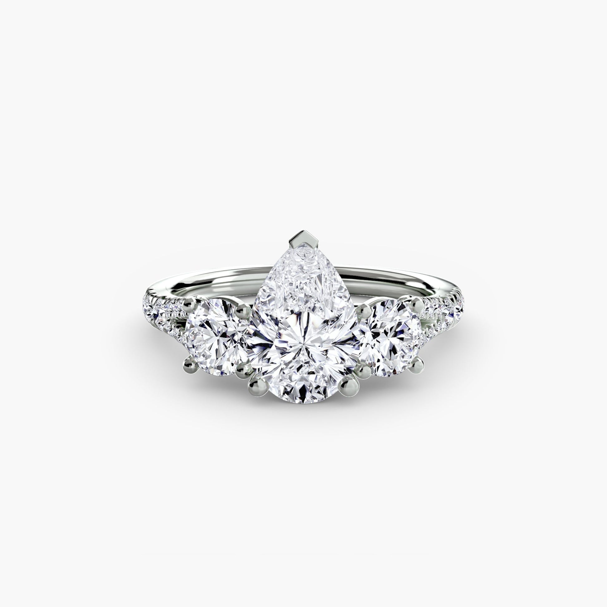 Three - Stone with Pavé Band 3 - Prestige Stones