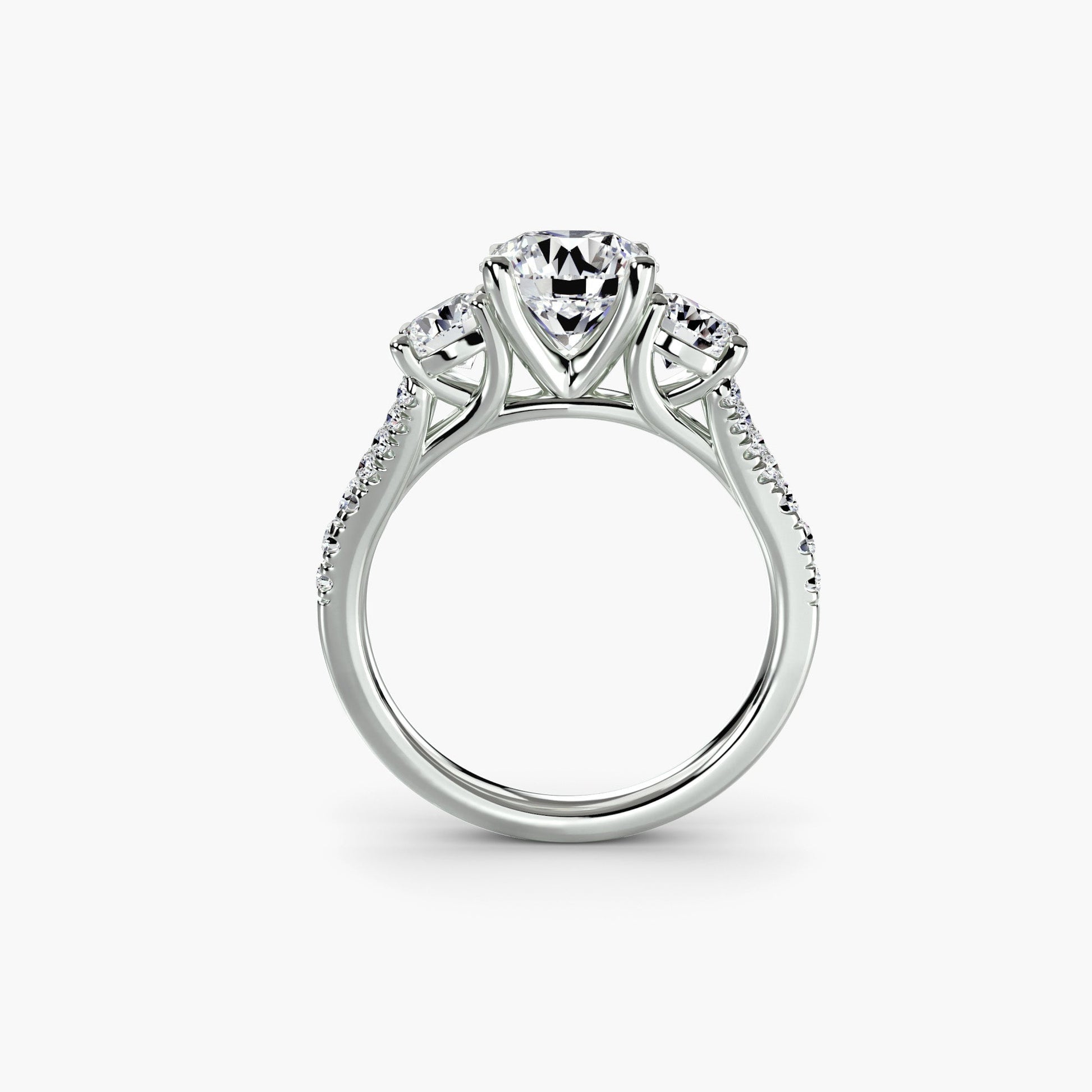 Three - Stone with Pavé Band 3 - Prestige Stones