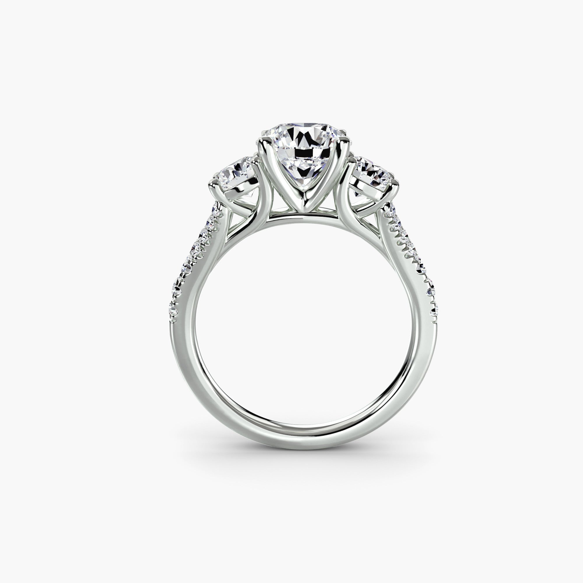 Three - Stone with Pavé Band 3 - Prestige Stones