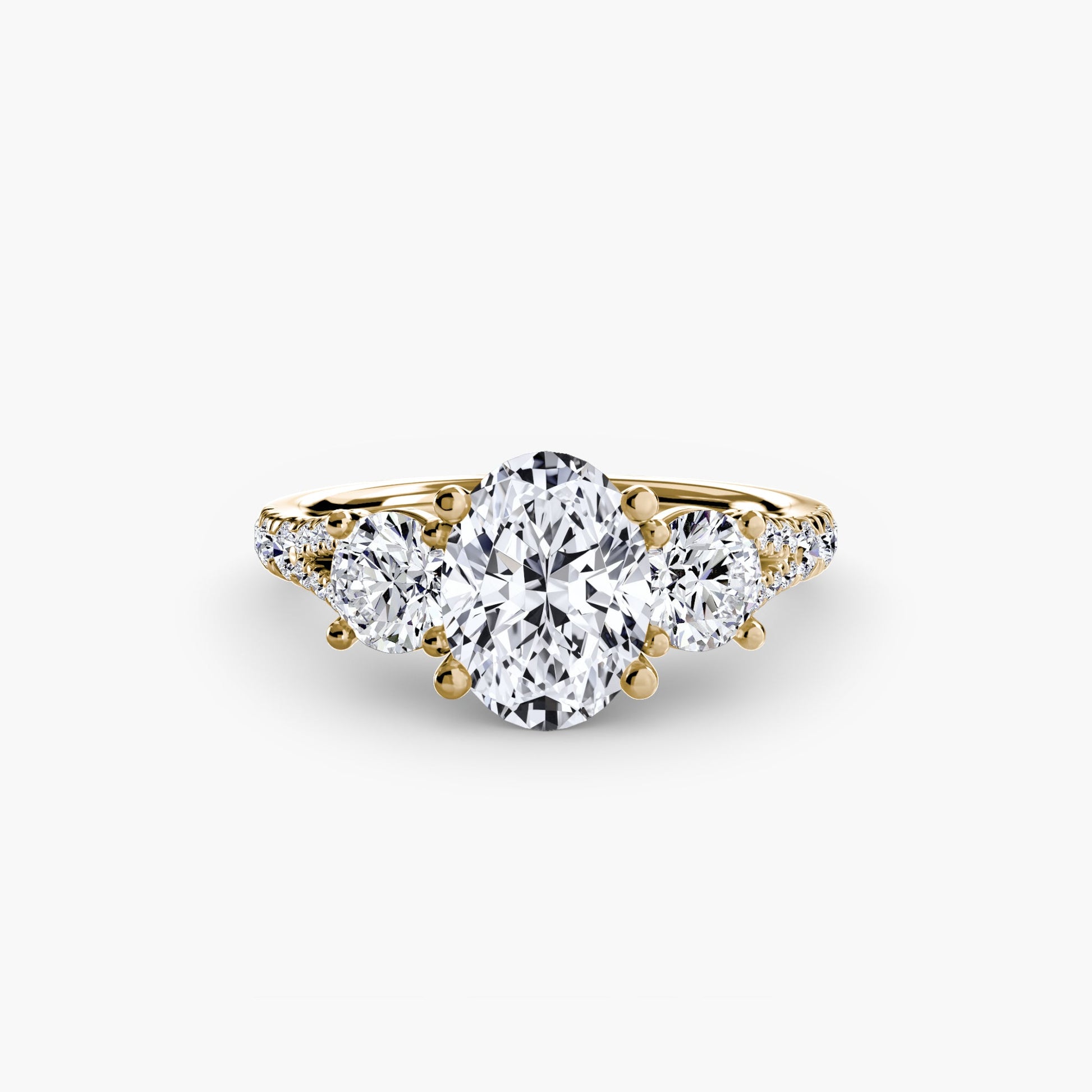 Three - Stone with Pavé Band 3 - Prestige Stones