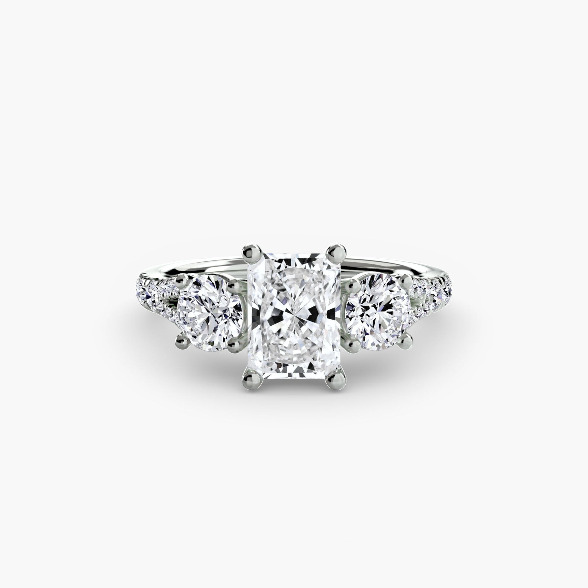 Three - Stone with Pavé Band 3 - Prestige Stones