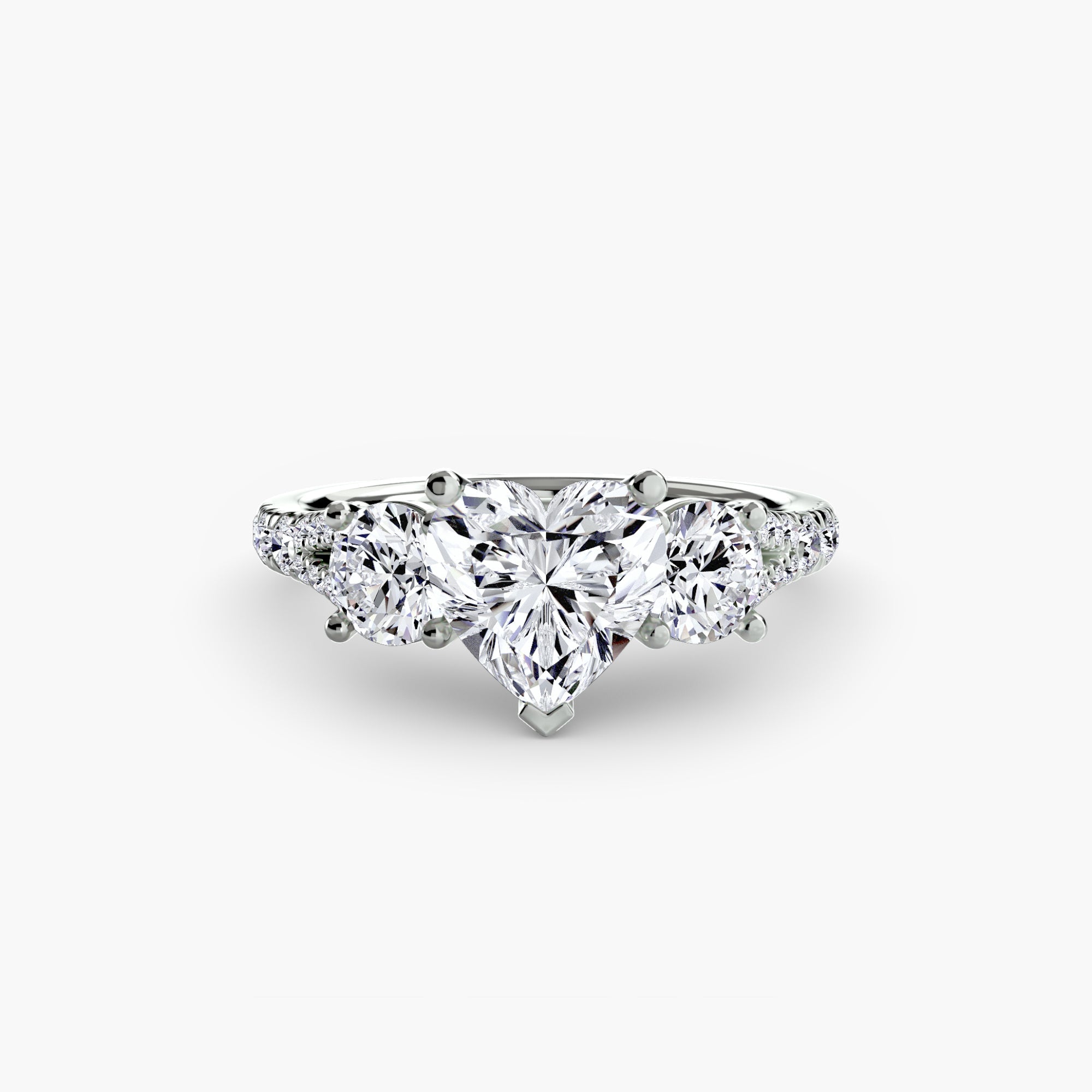 Three - Stone with Pavé Band 3 - Prestige Stones