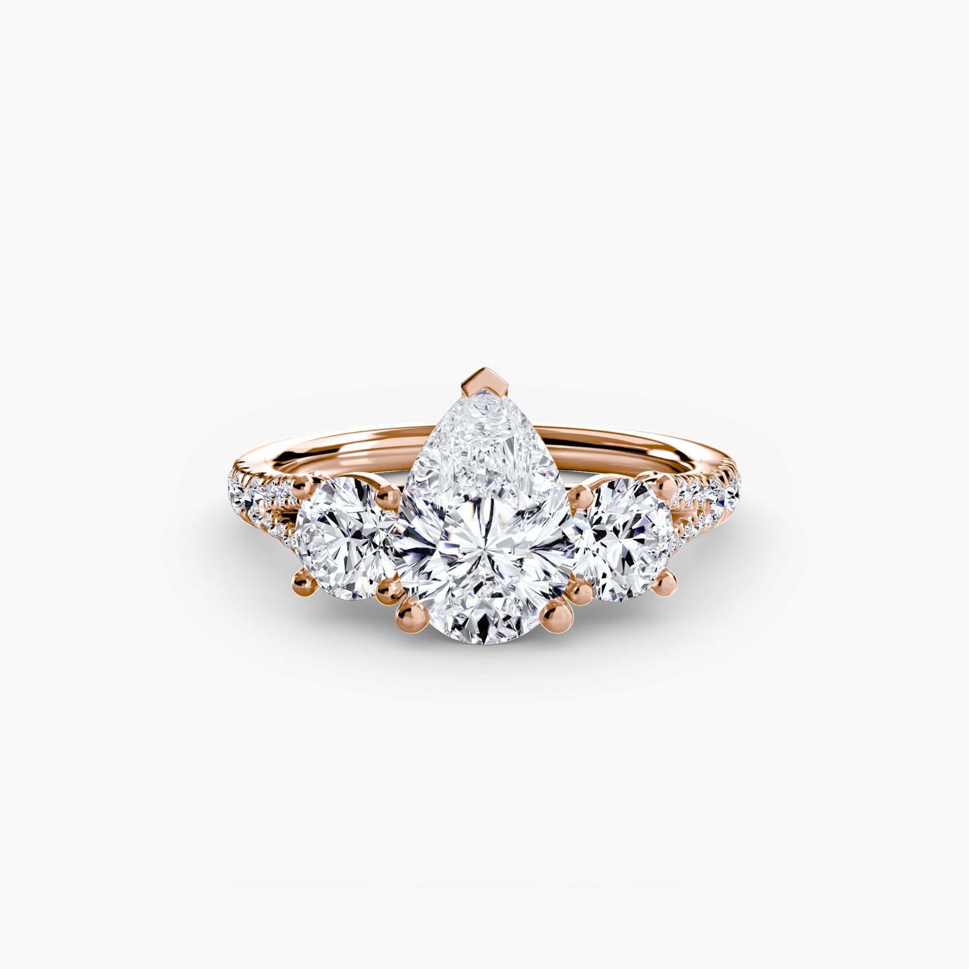 Three - Stone with Pavé Band 3 - Prestige Stones