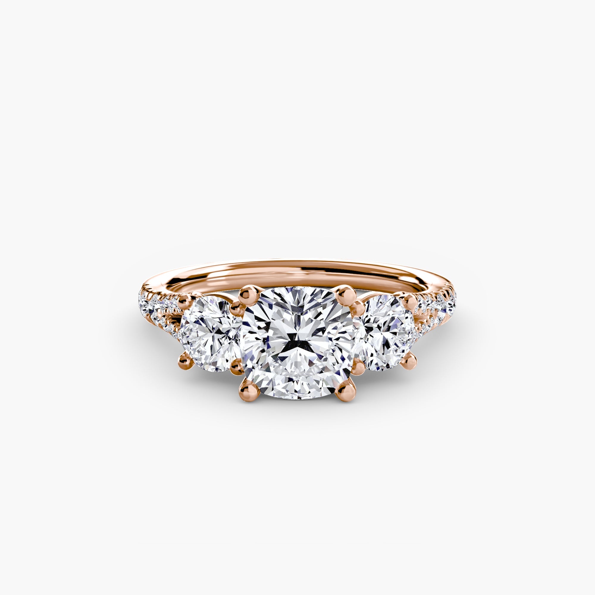 Three - Stone with Pavé Band 3 - Prestige Stones