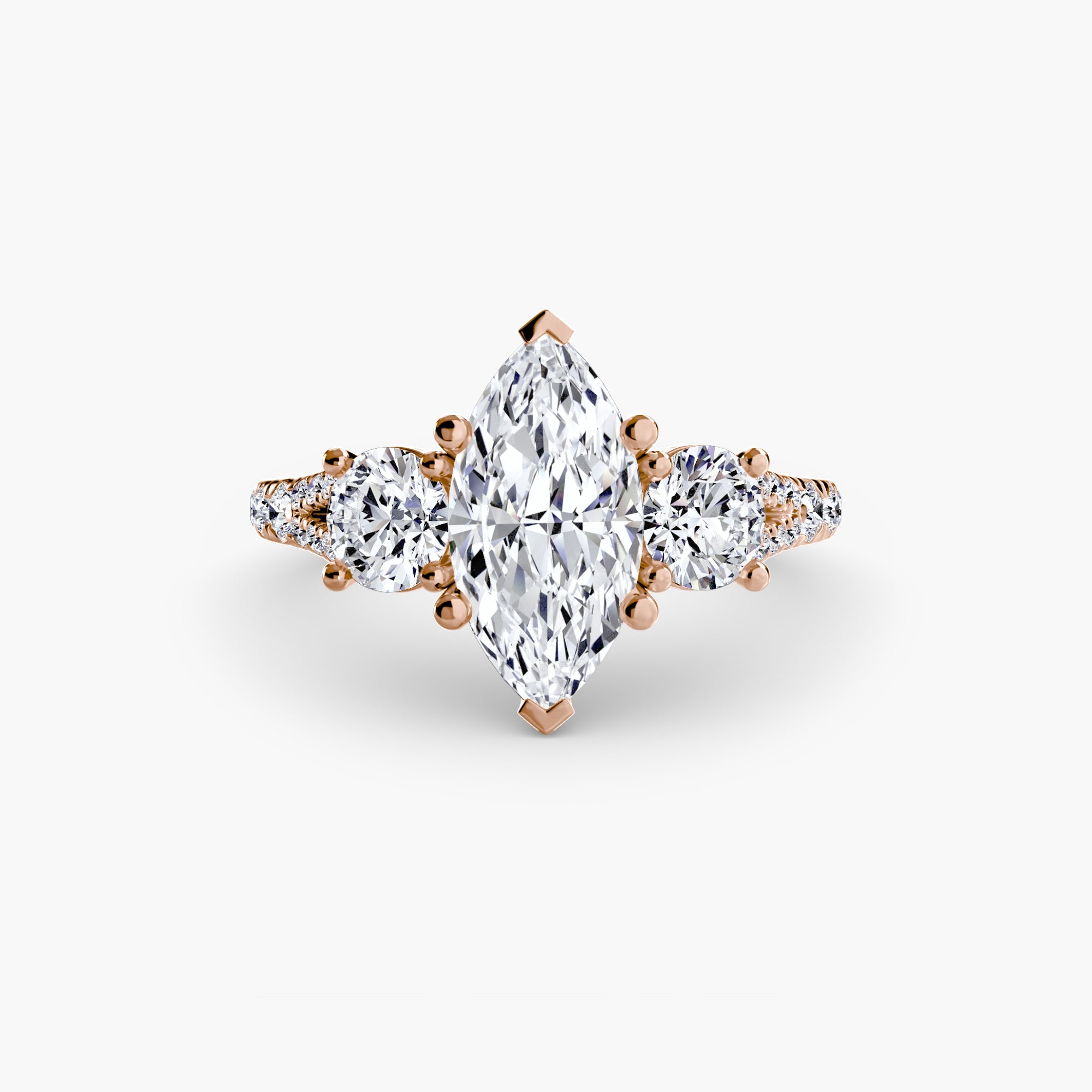 Three - Stone with Pavé Band 3 - Prestige Stones