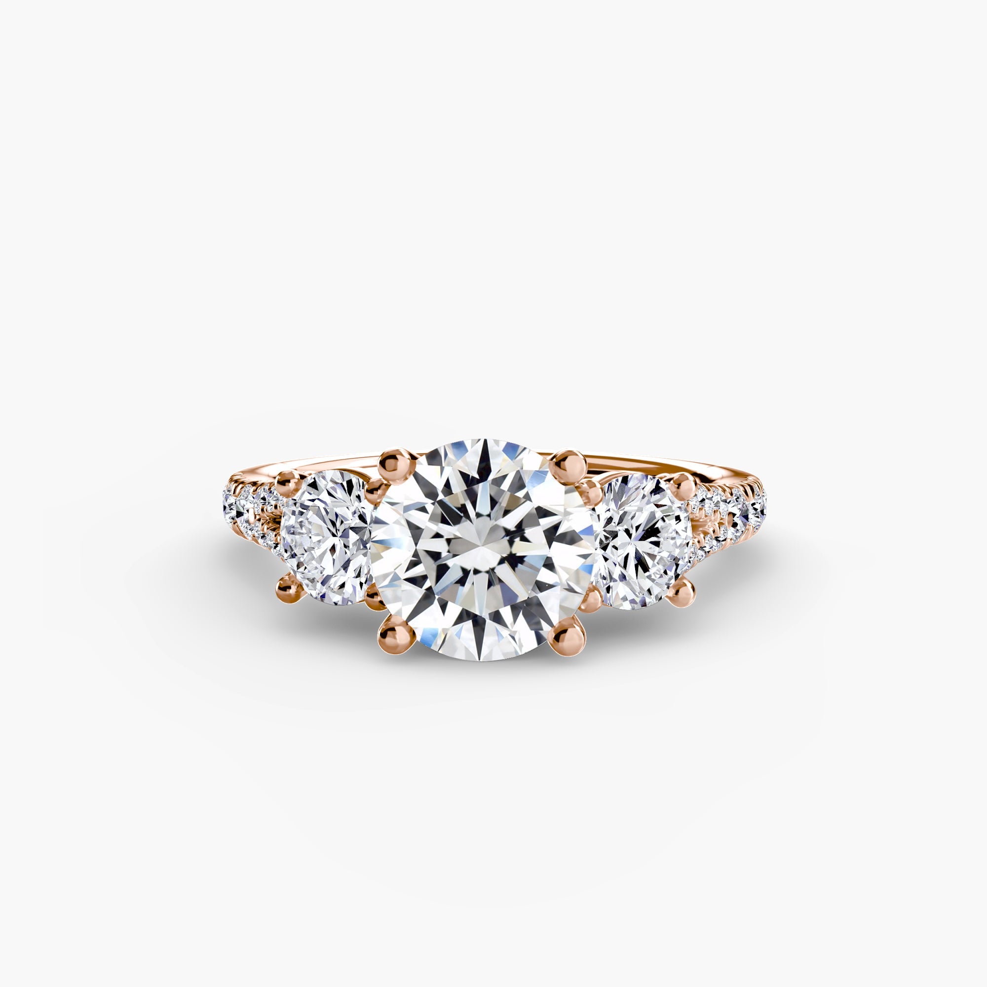 Three - Stone with Pavé Band 3 - Prestige Stones