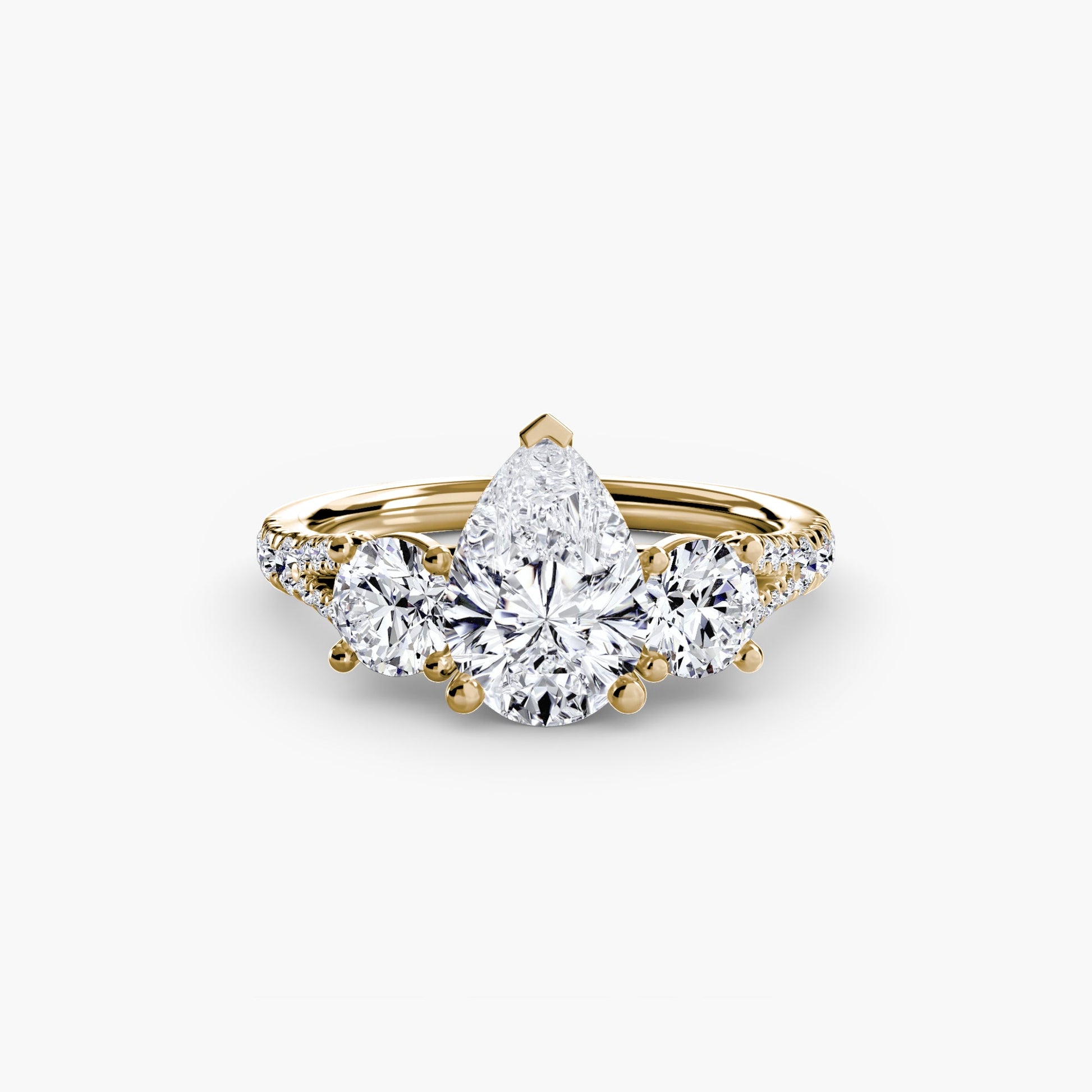 Three - Stone with Pavé Band 3 - Prestige Stones