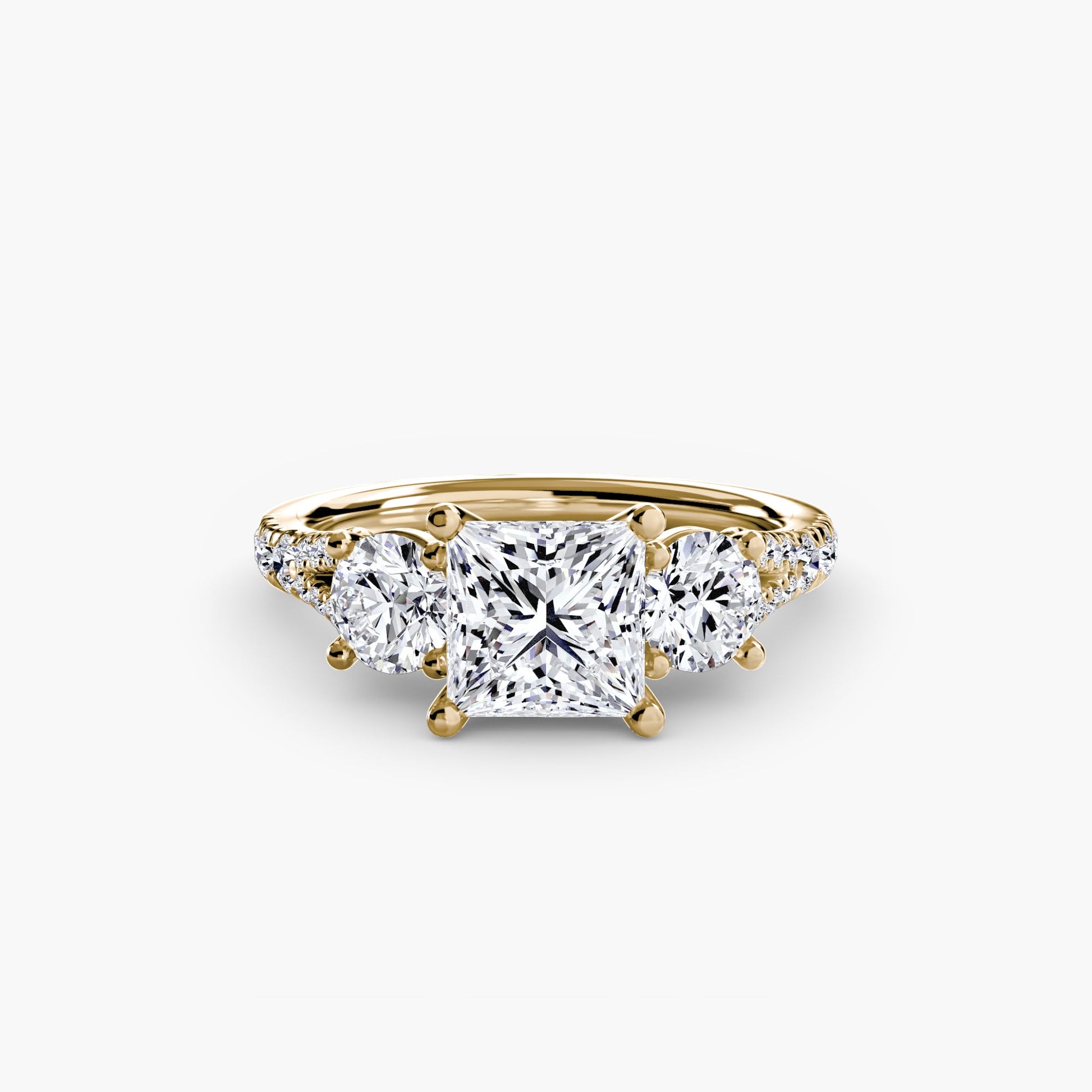 Three - Stone with Pavé Band 3 - Prestige Stones