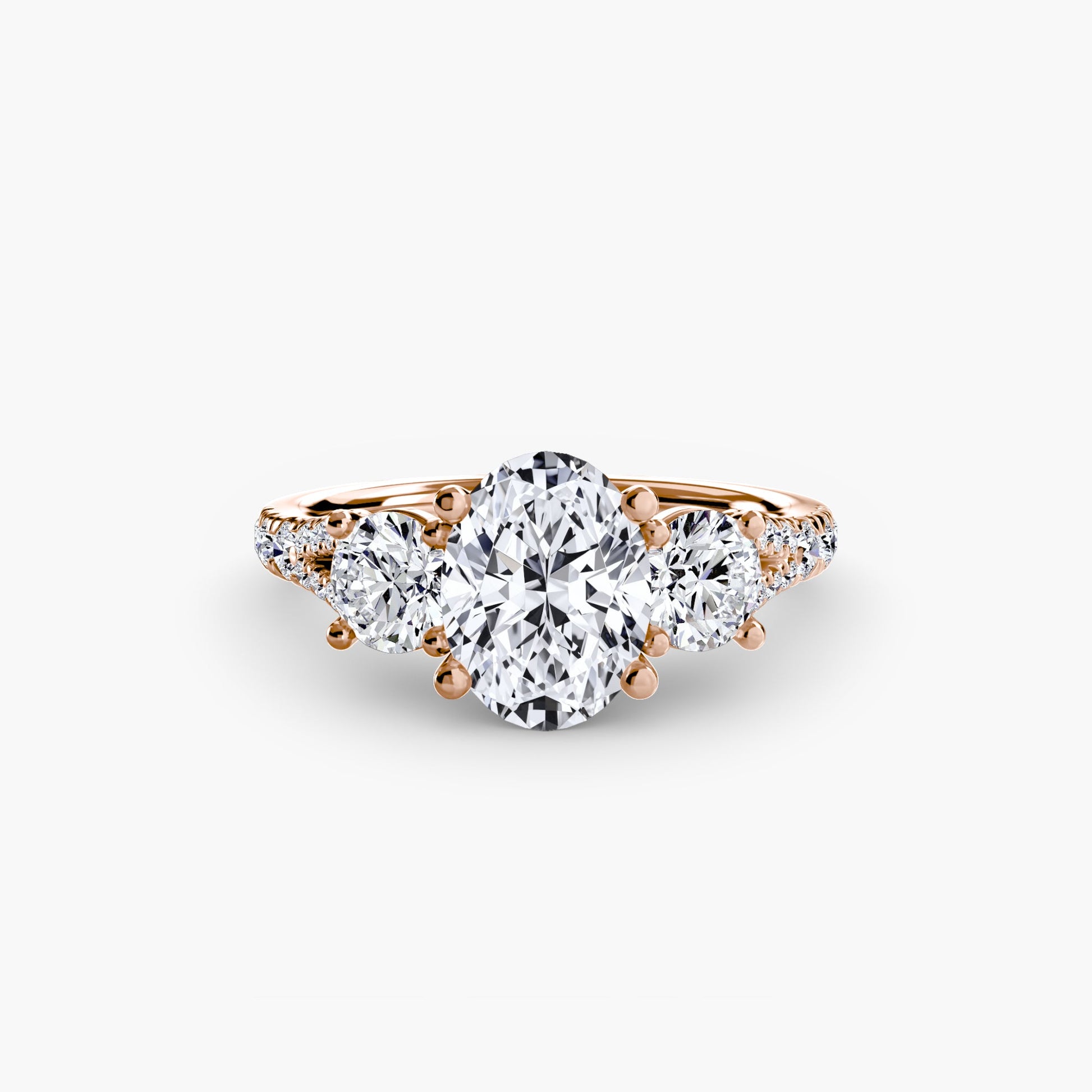 Three - Stone with Pavé Band 3 - Prestige Stones