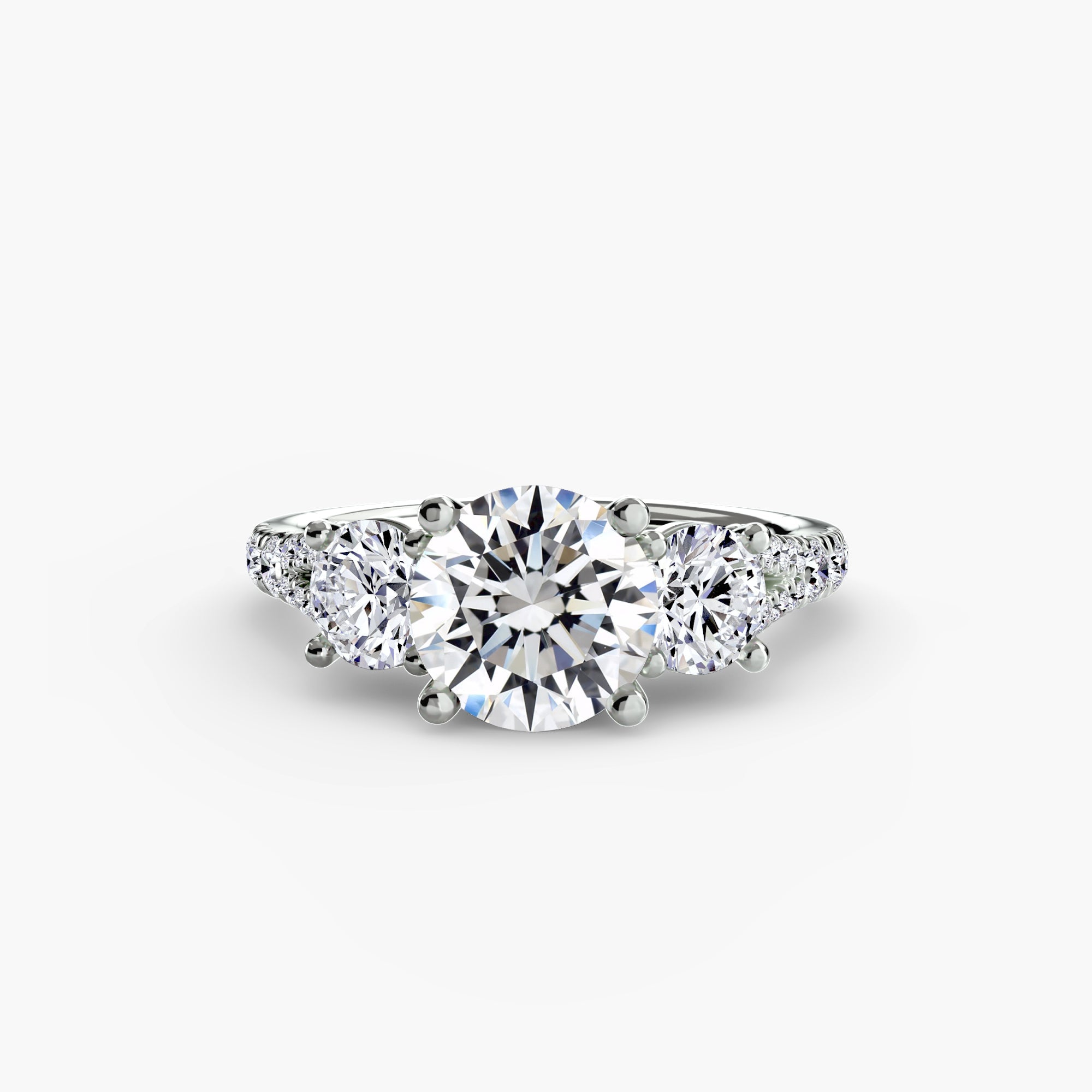 Three - Stone with Pavé Band 3 - Prestige Stones