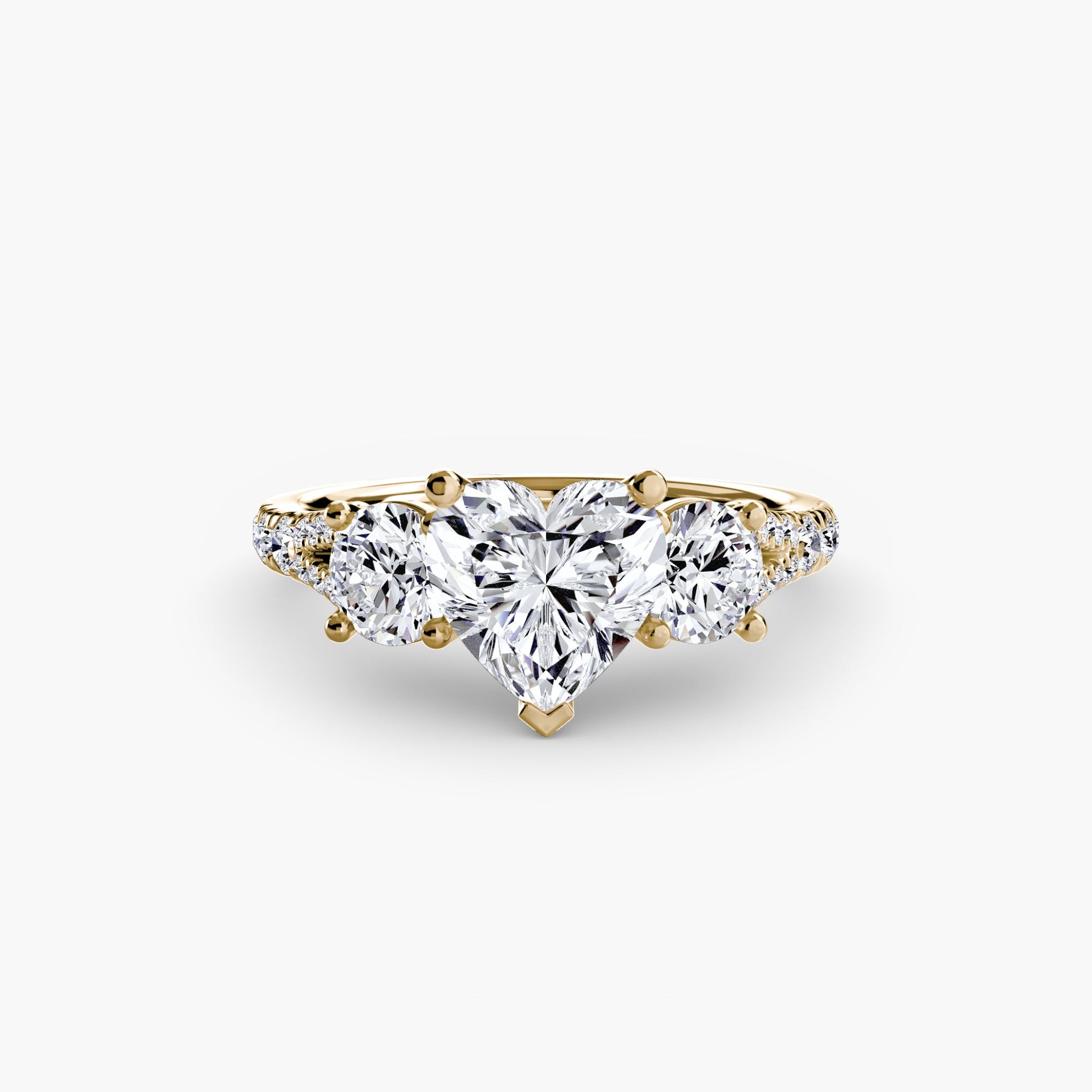 Three - Stone with Pavé Band 3 - Prestige Stones