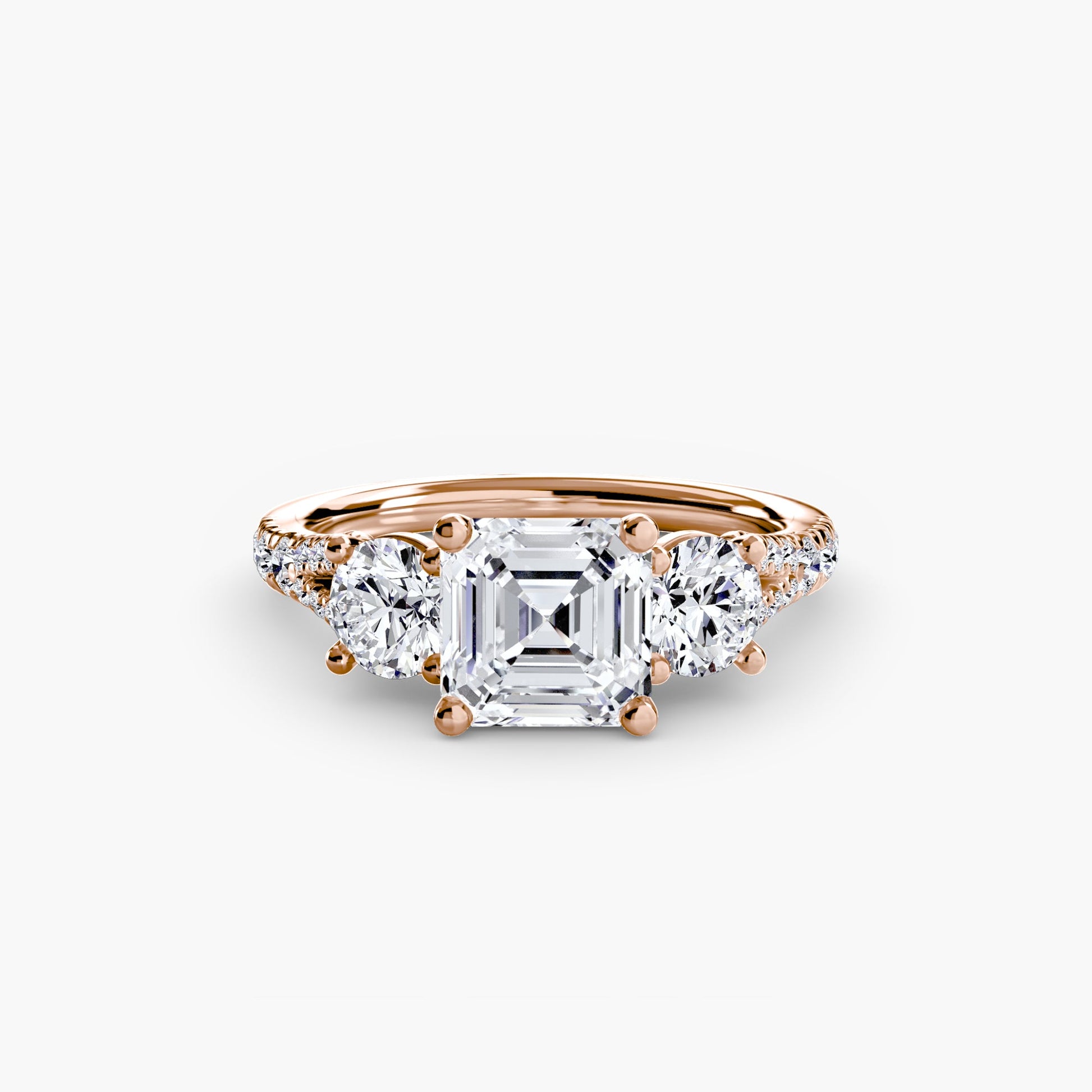 Three - Stone with Pavé Band 3 - Prestige Stones