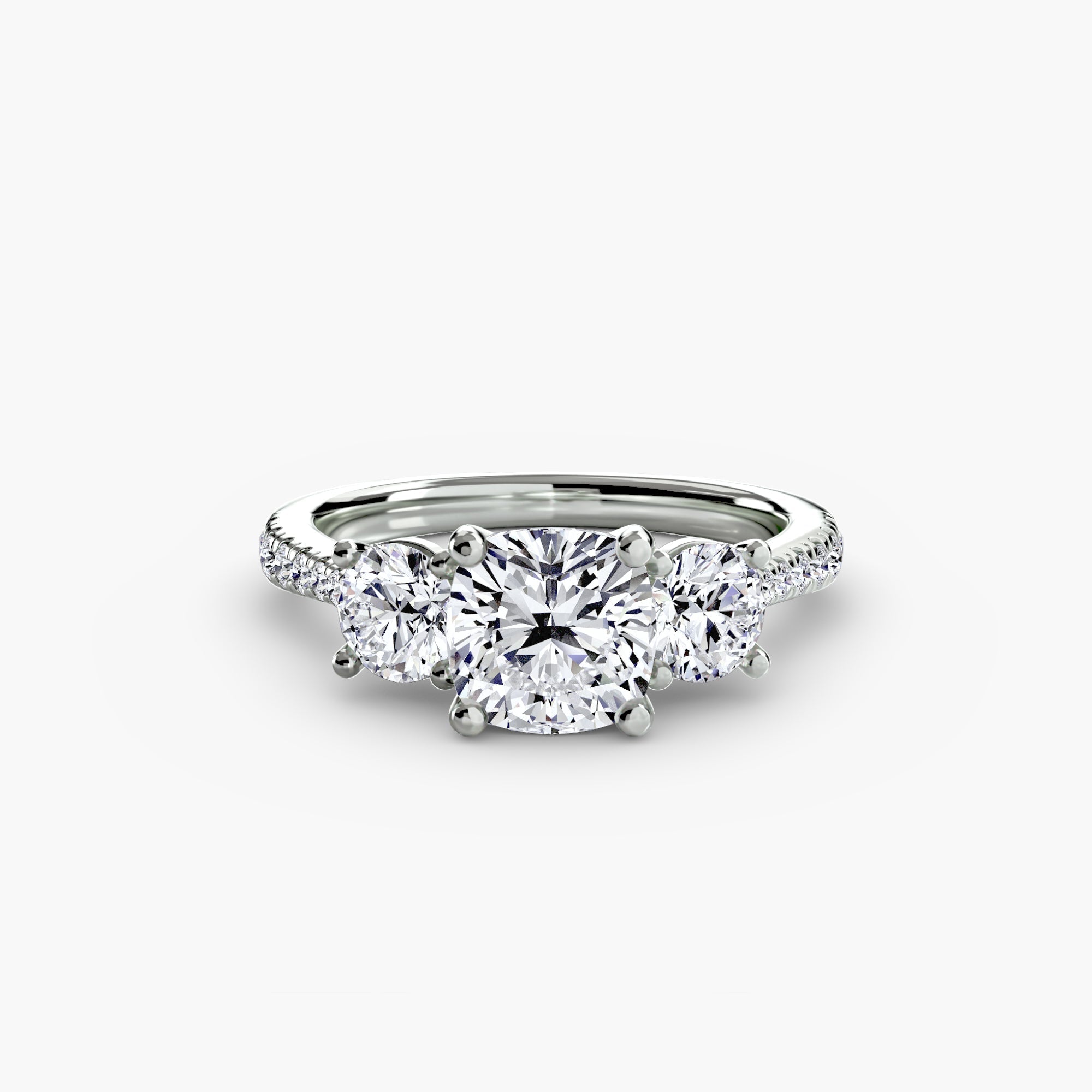 Three - Stone with Pavé Band - Prestige Stones