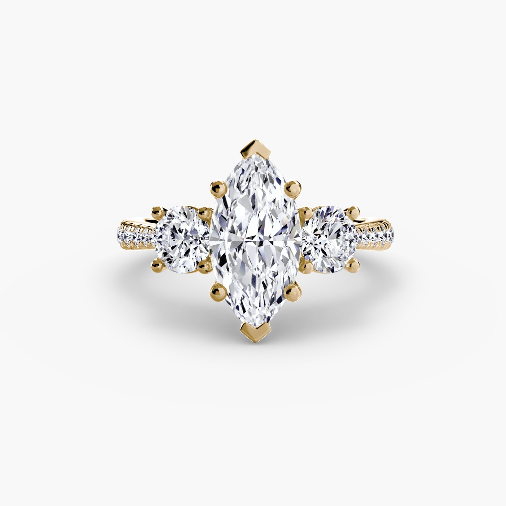 Three - Stone with Pavé Band - Prestige Stones