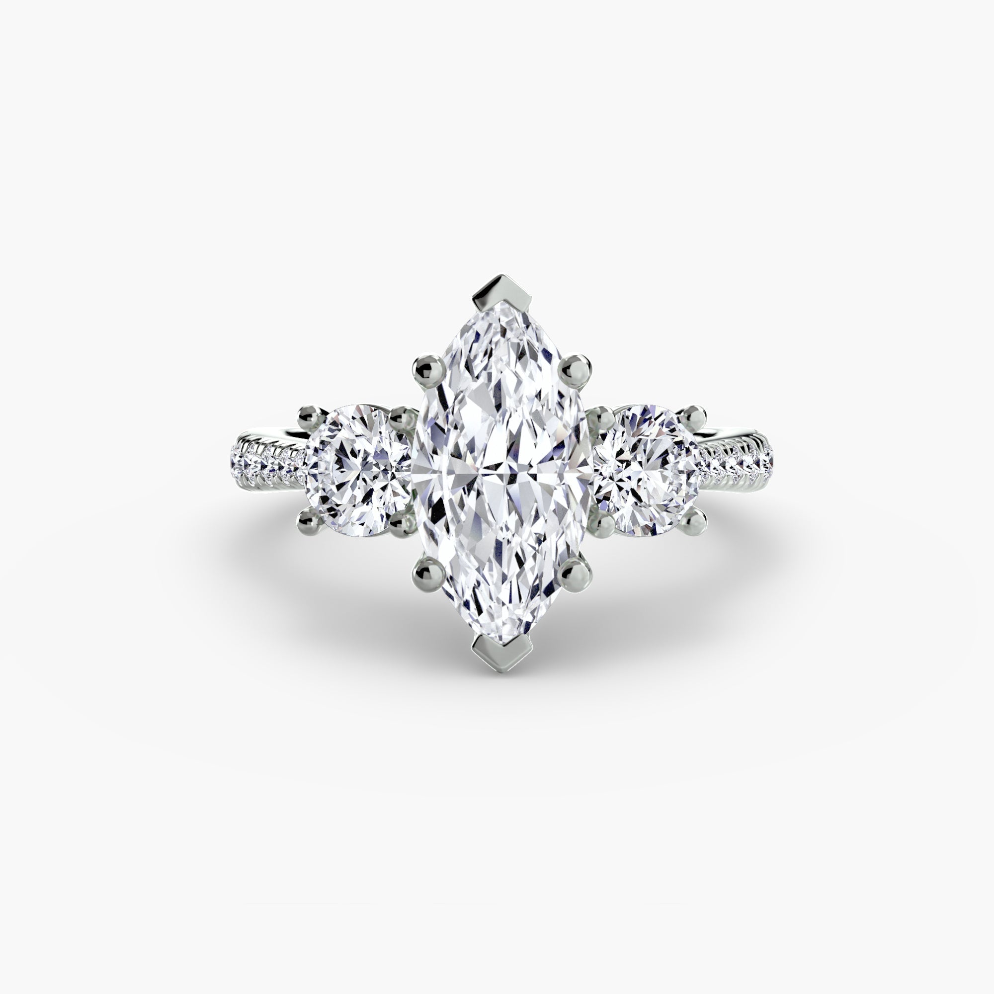 Three - Stone with Pavé Band - Prestige Stones