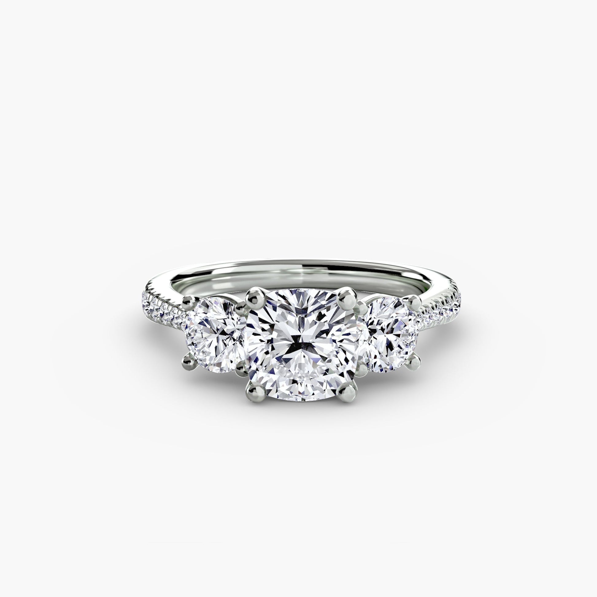 Three - Stone with Pavé Band - Prestige Stones