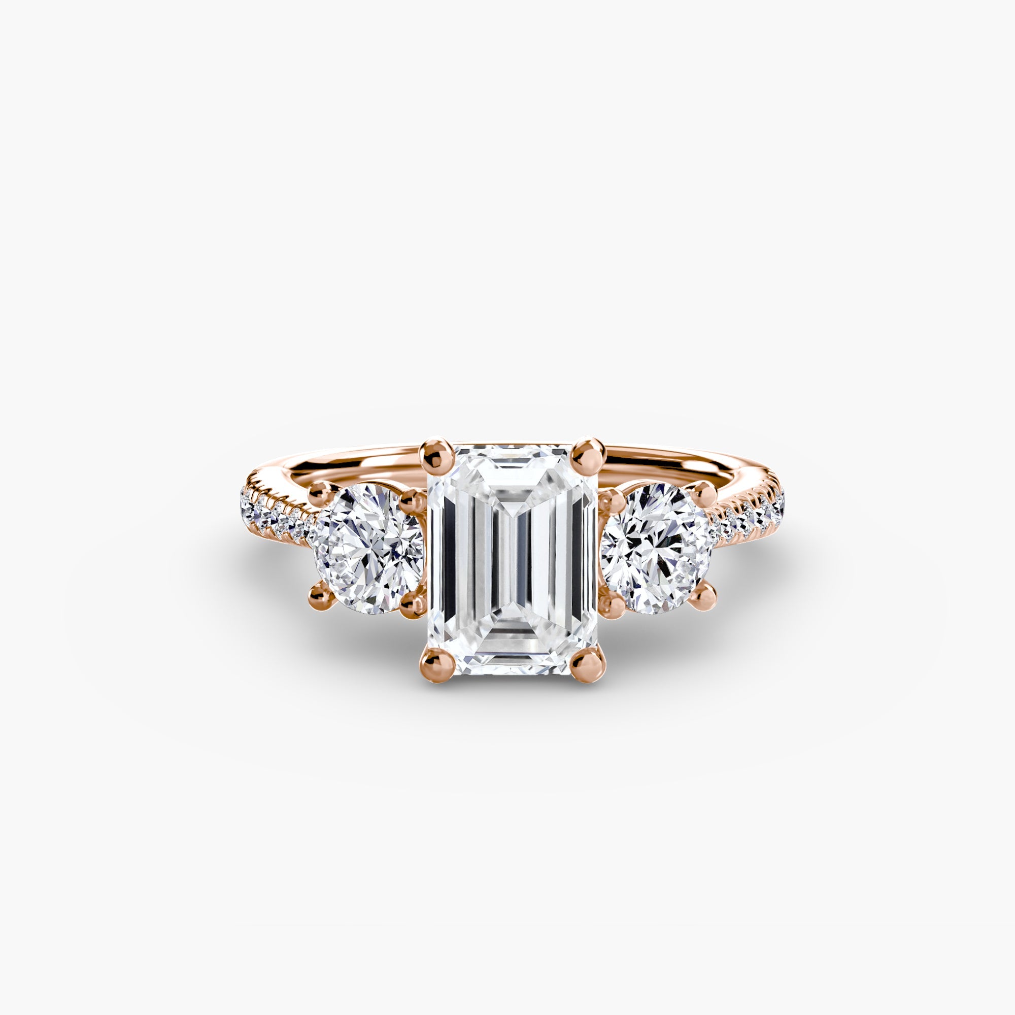 Three - Stone with Pavé Band - Prestige Stones