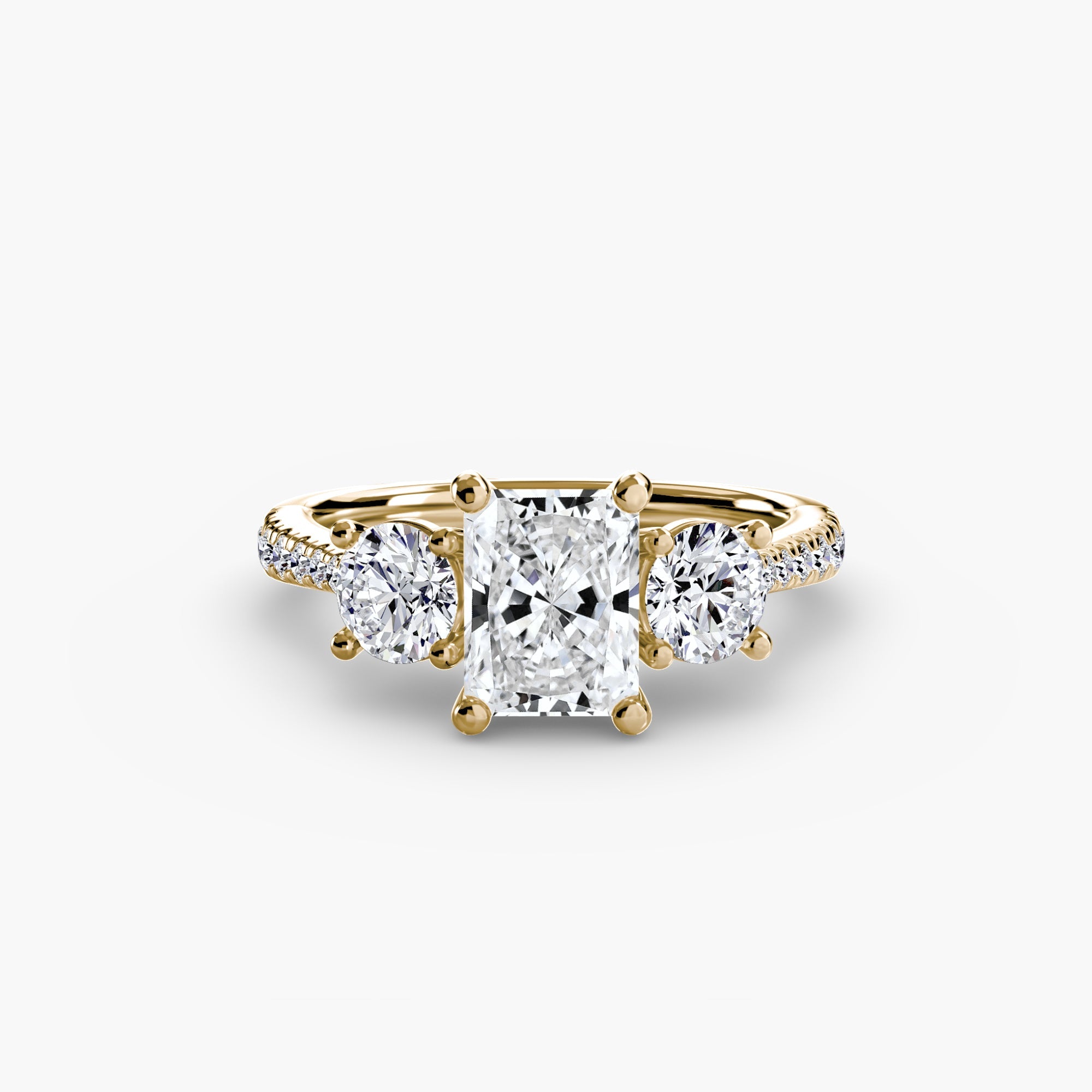 Three - Stone with Pavé Band - Prestige Stones
