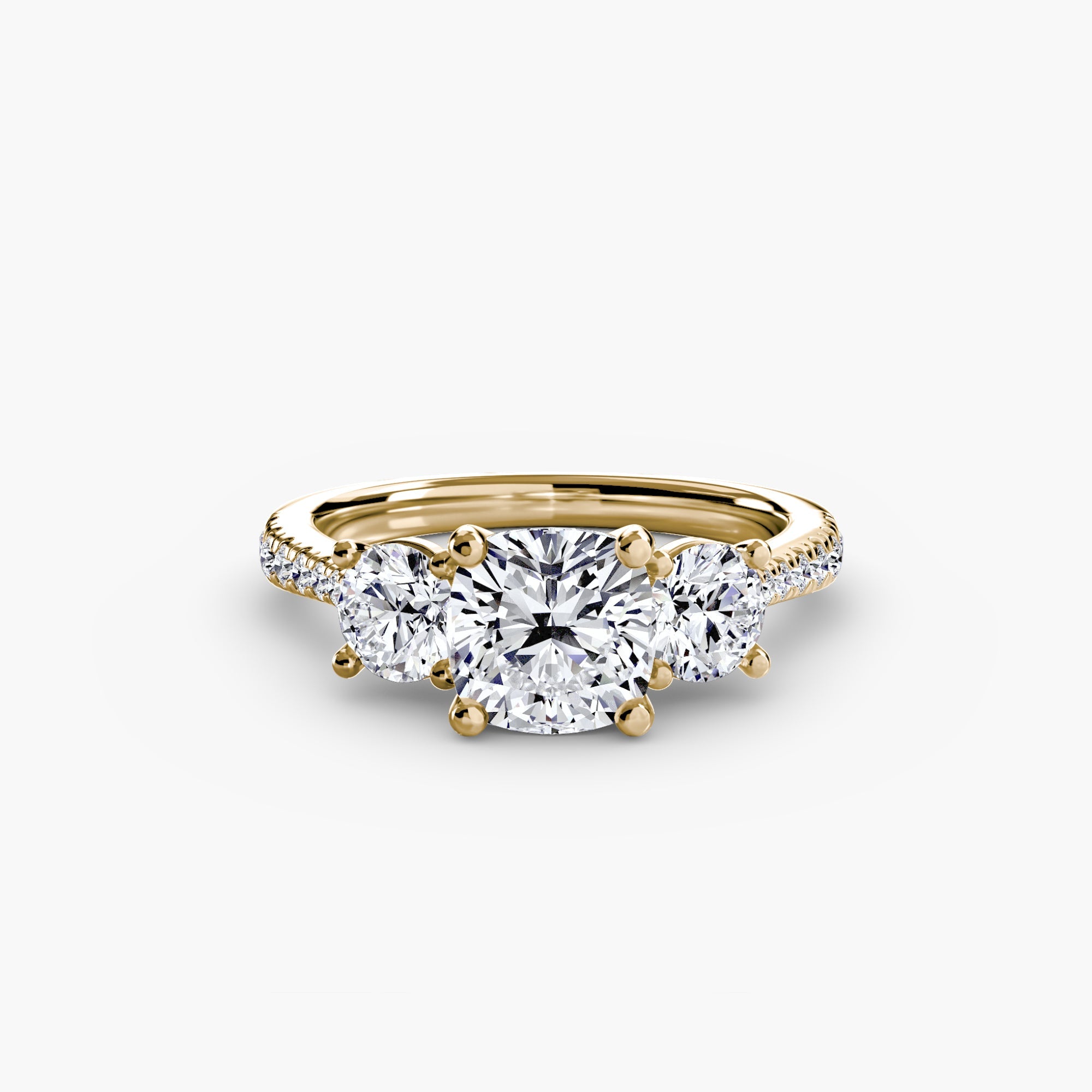 Three - Stone with Pavé Band - Prestige Stones