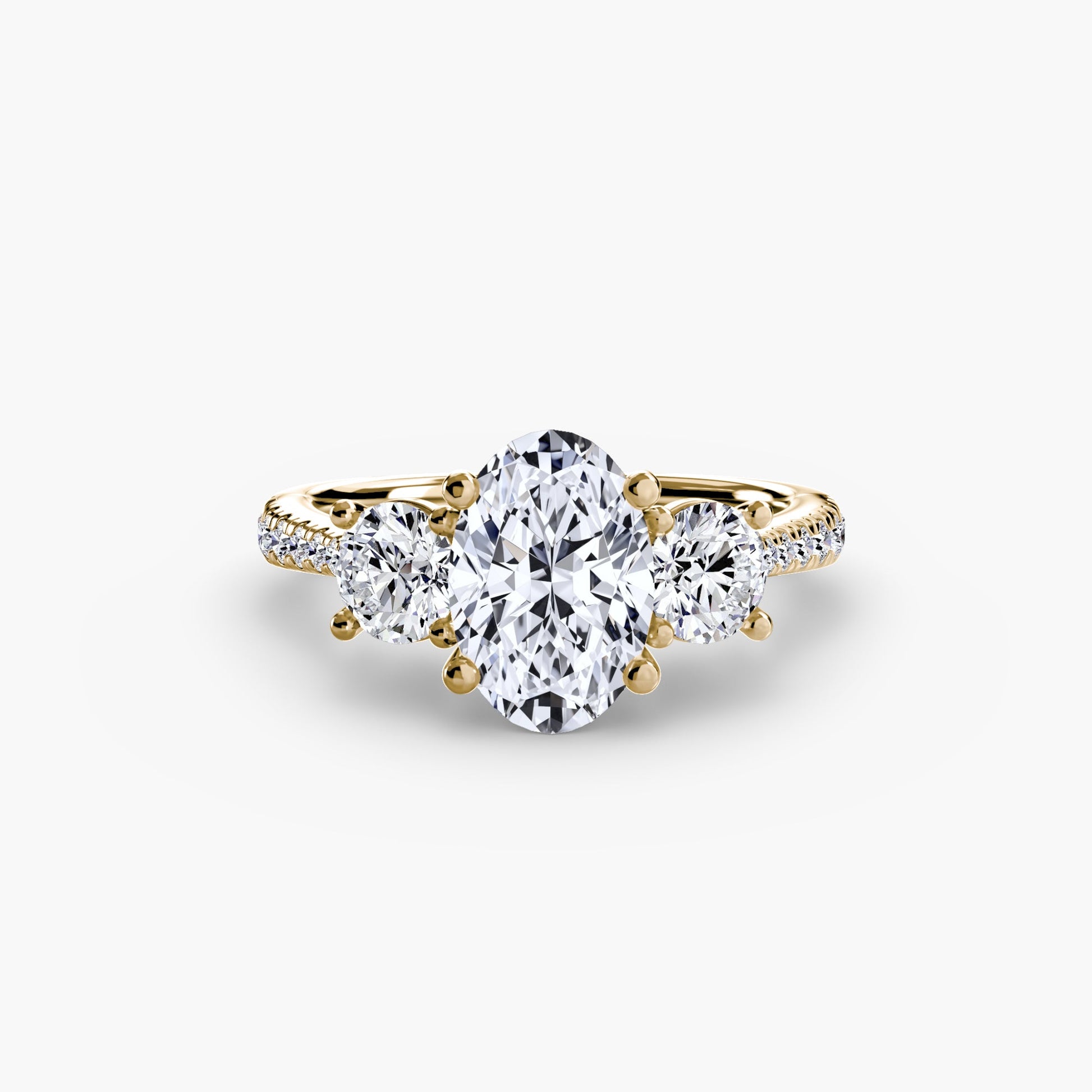 Three - Stone with Pavé Band - Prestige Stones