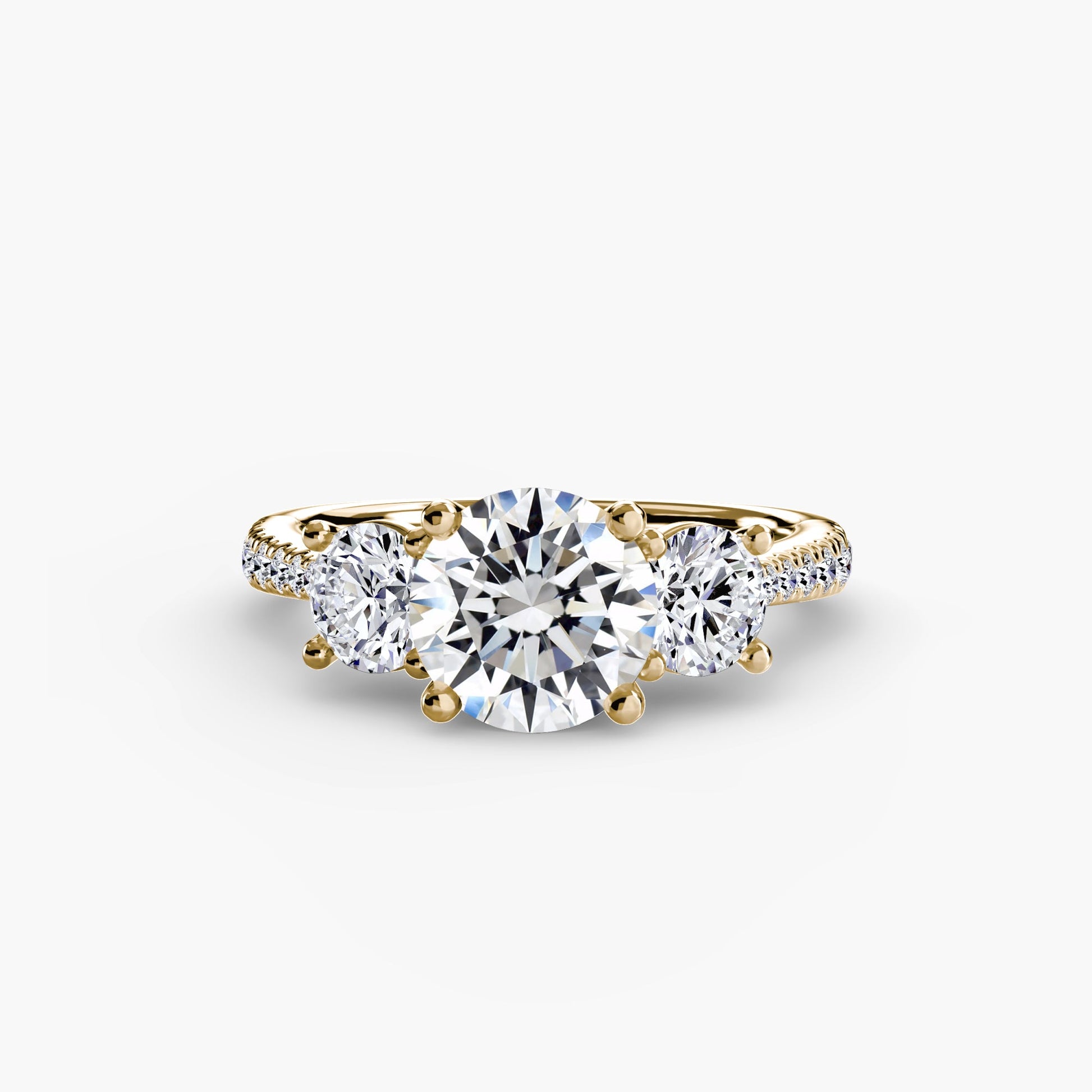 Three - Stone with Pavé Band - Prestige Stones