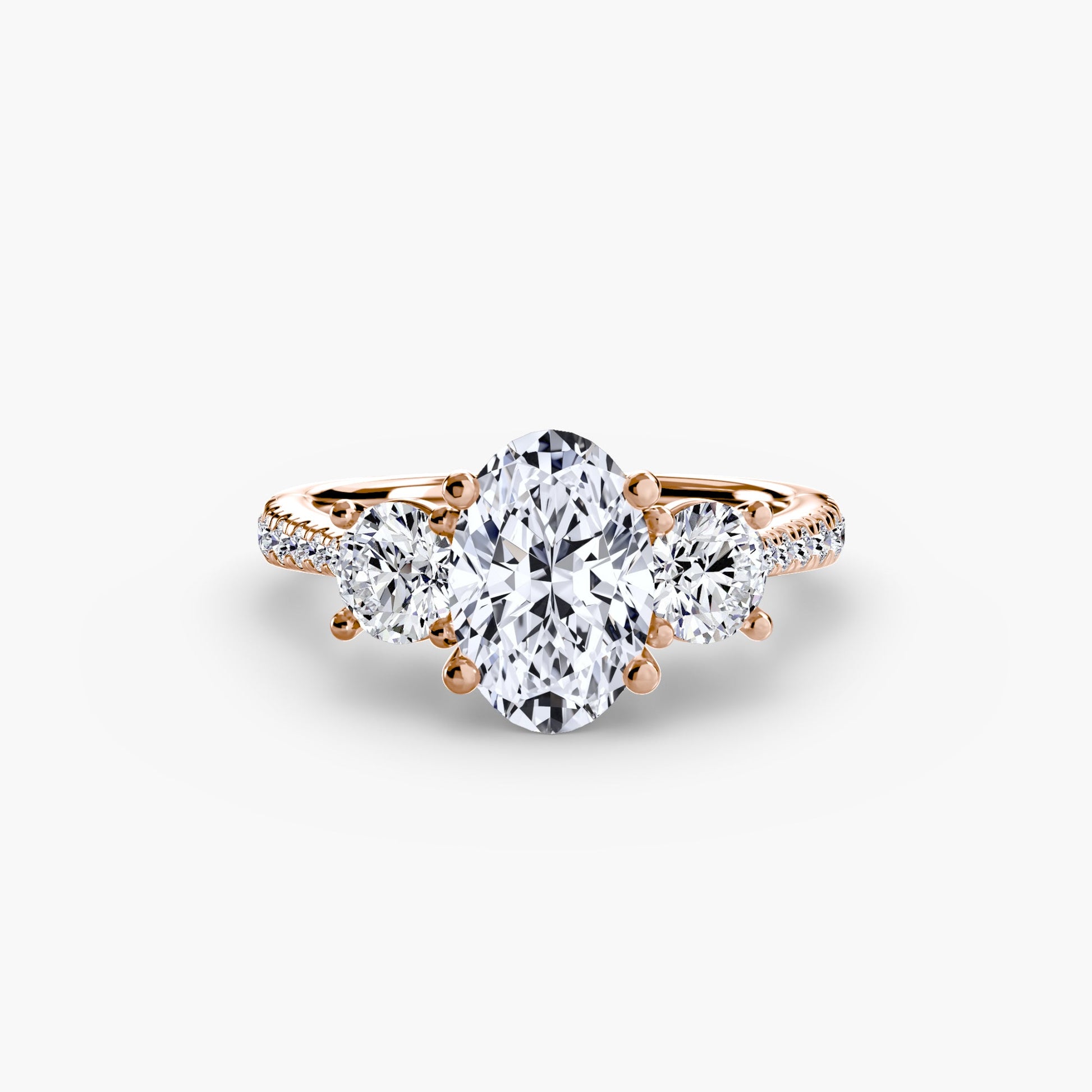 Three - Stone with Pavé Band - Prestige Stones