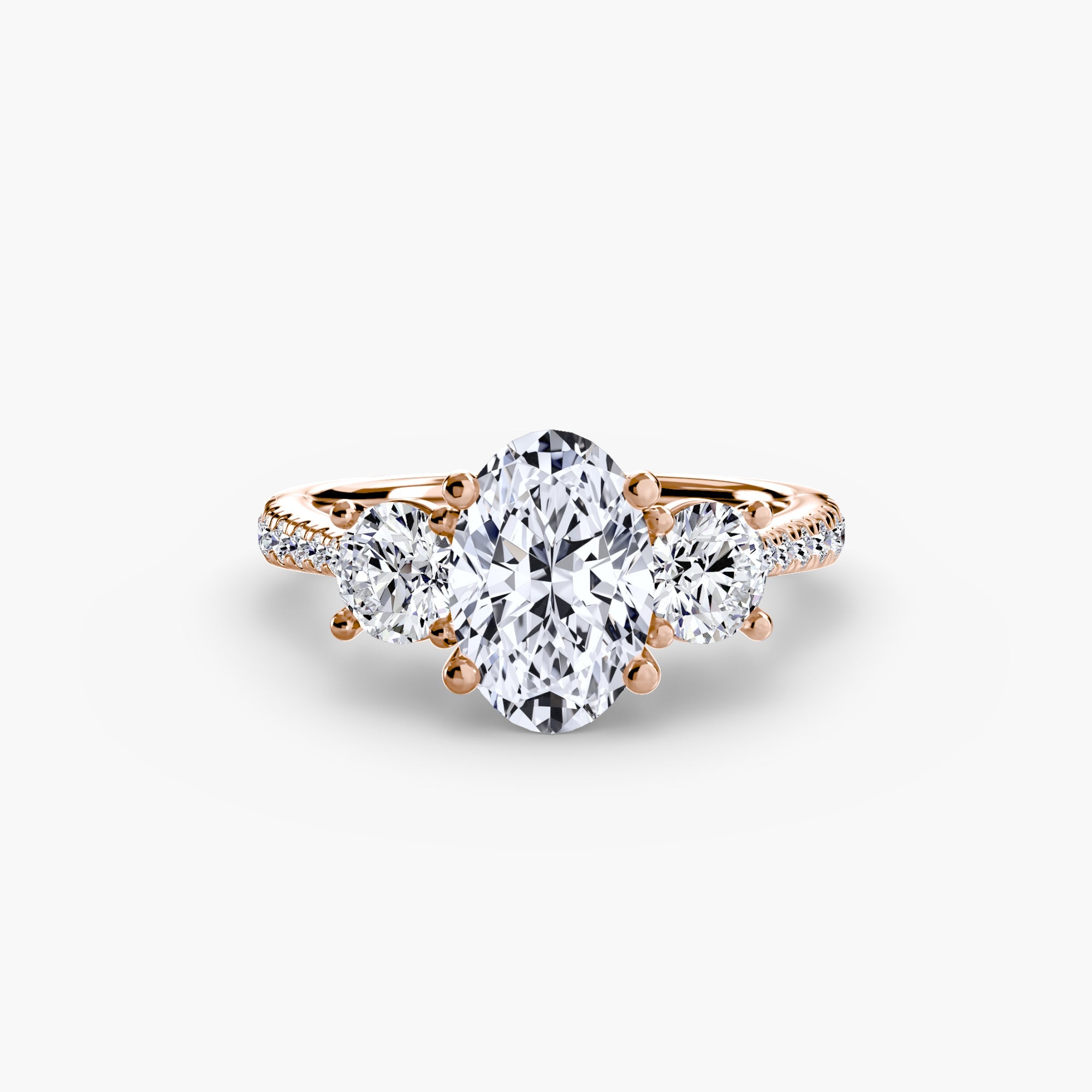 Three - Stone with Pavé Band - Prestige Stones
