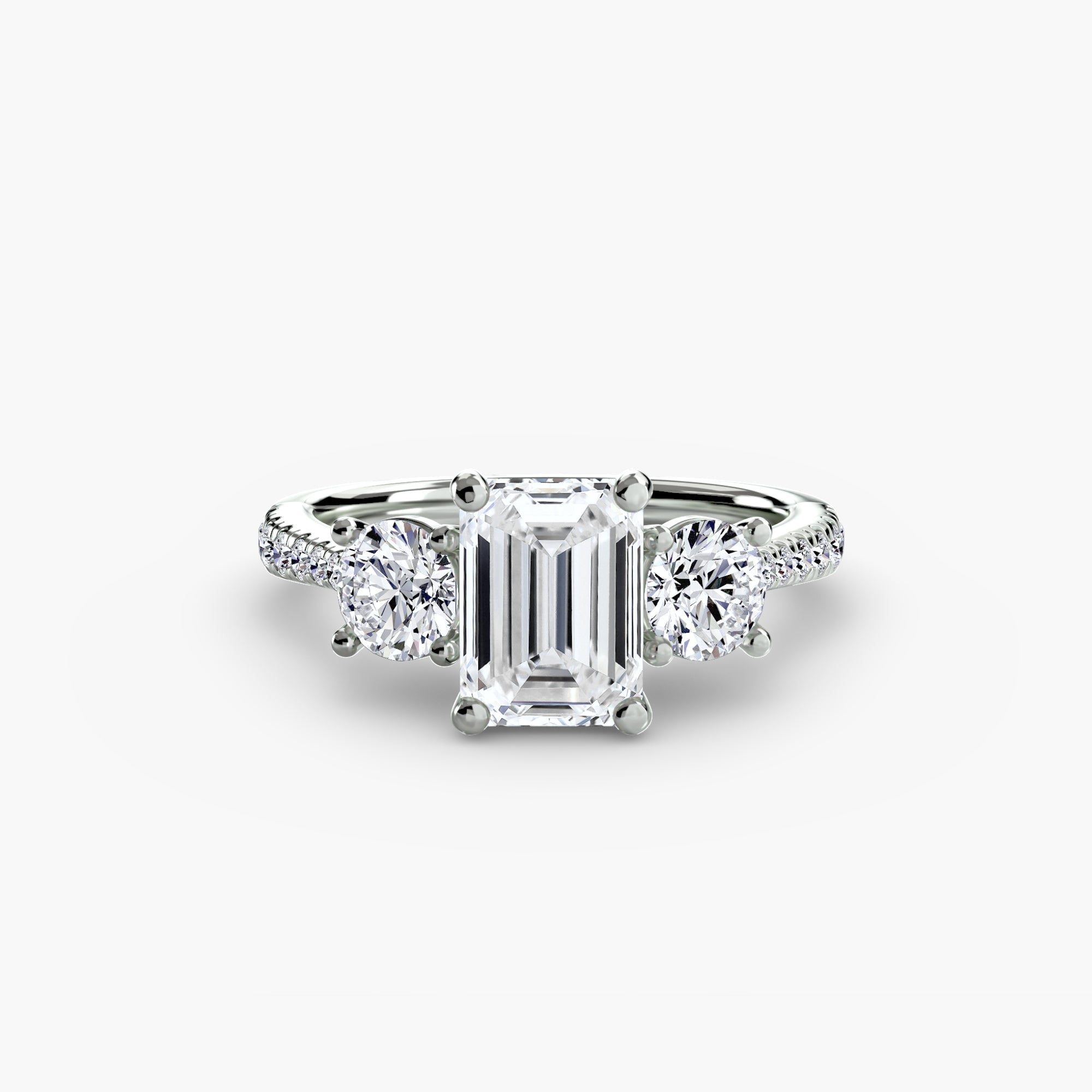 Three - Stone with Pavé Band - Prestige Stones