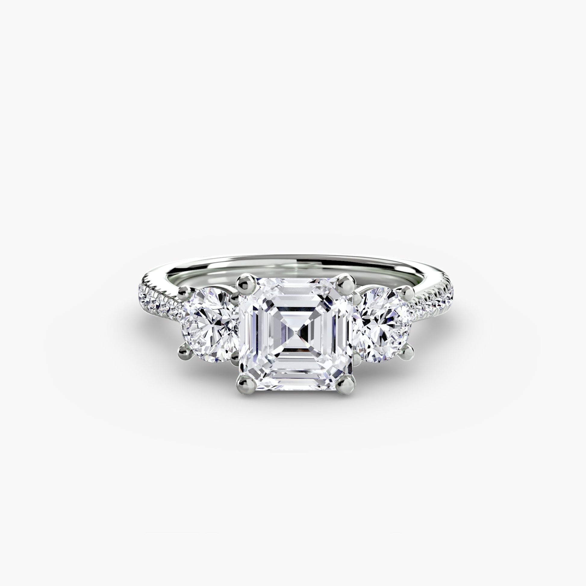 Three - Stone with Pavé Band - Prestige Stones