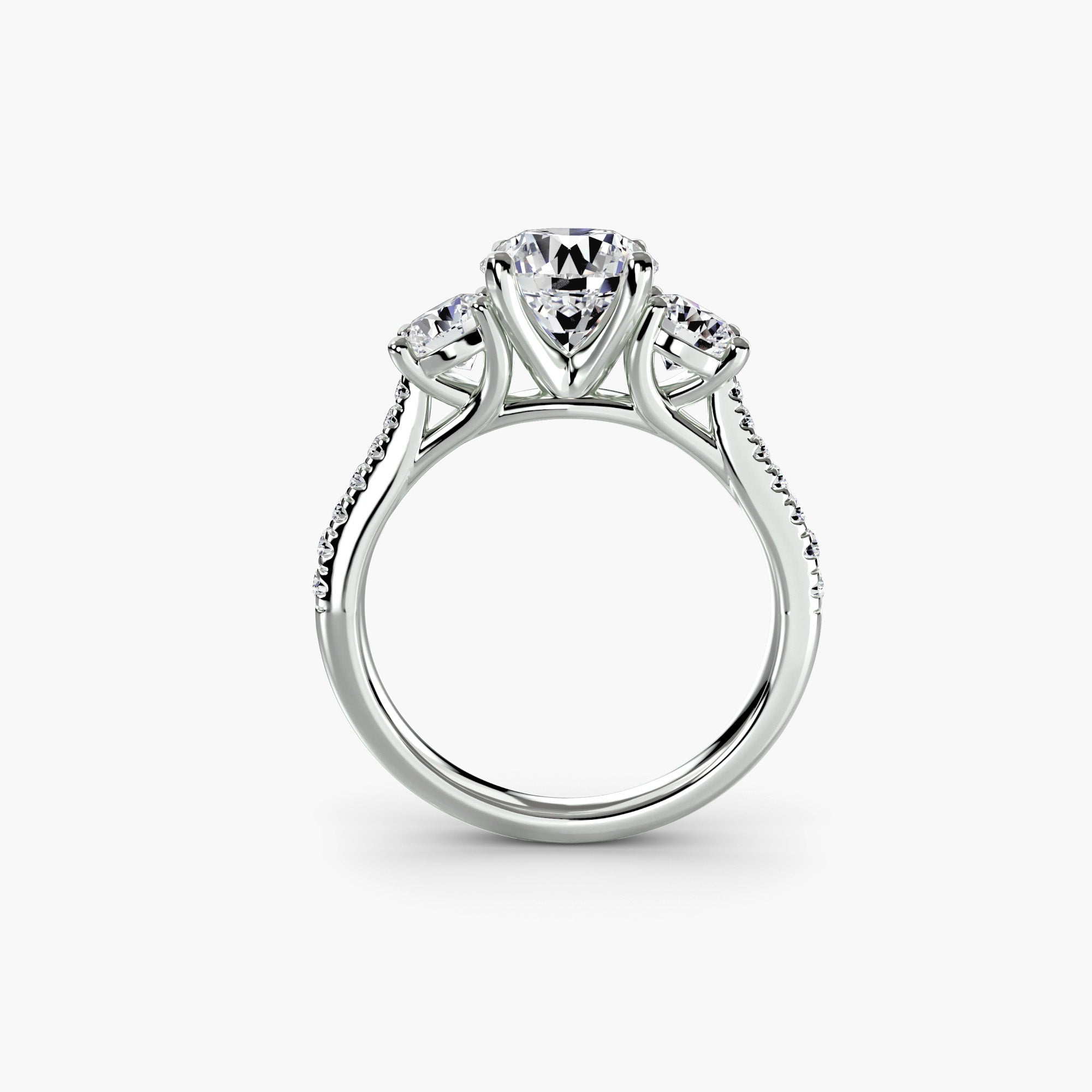 Three - Stone with Pavé Band - Prestige Stones