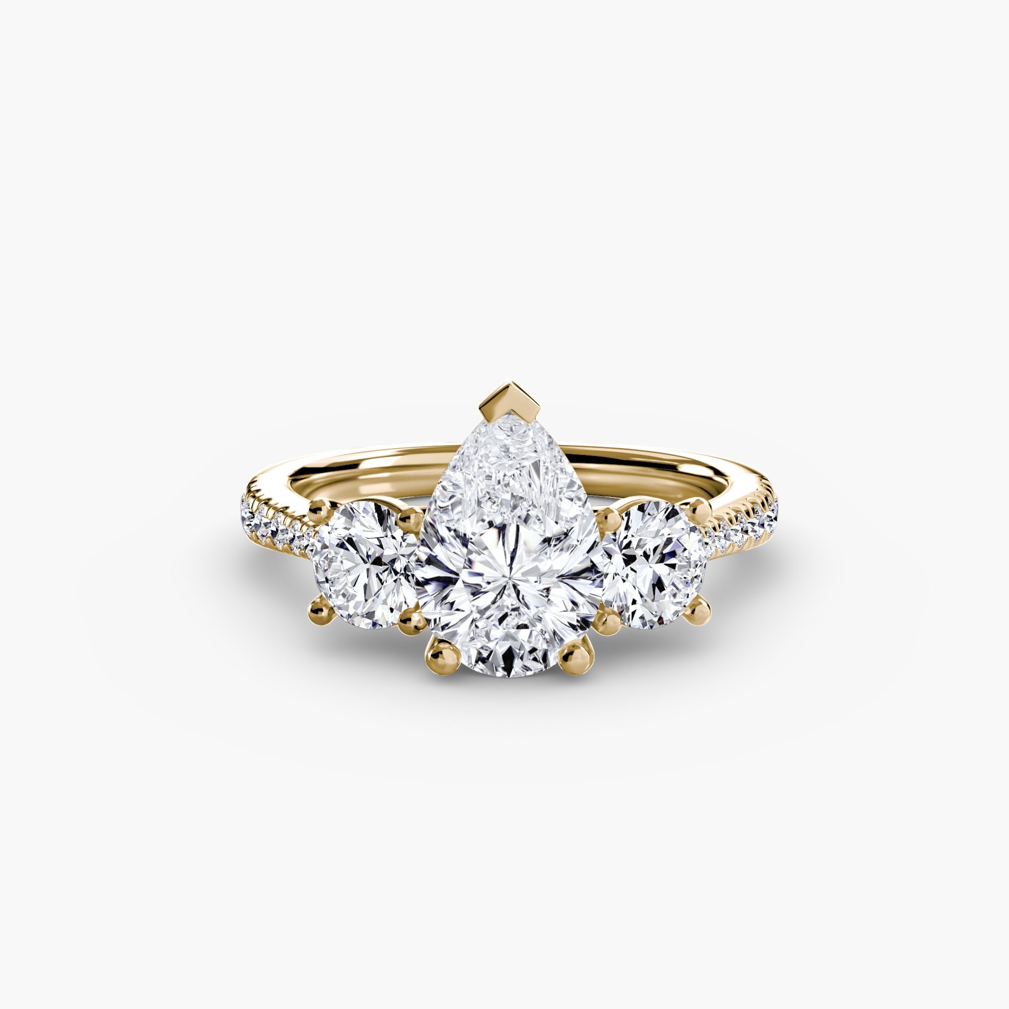 Three - Stone with Pavé Band - Prestige Stones