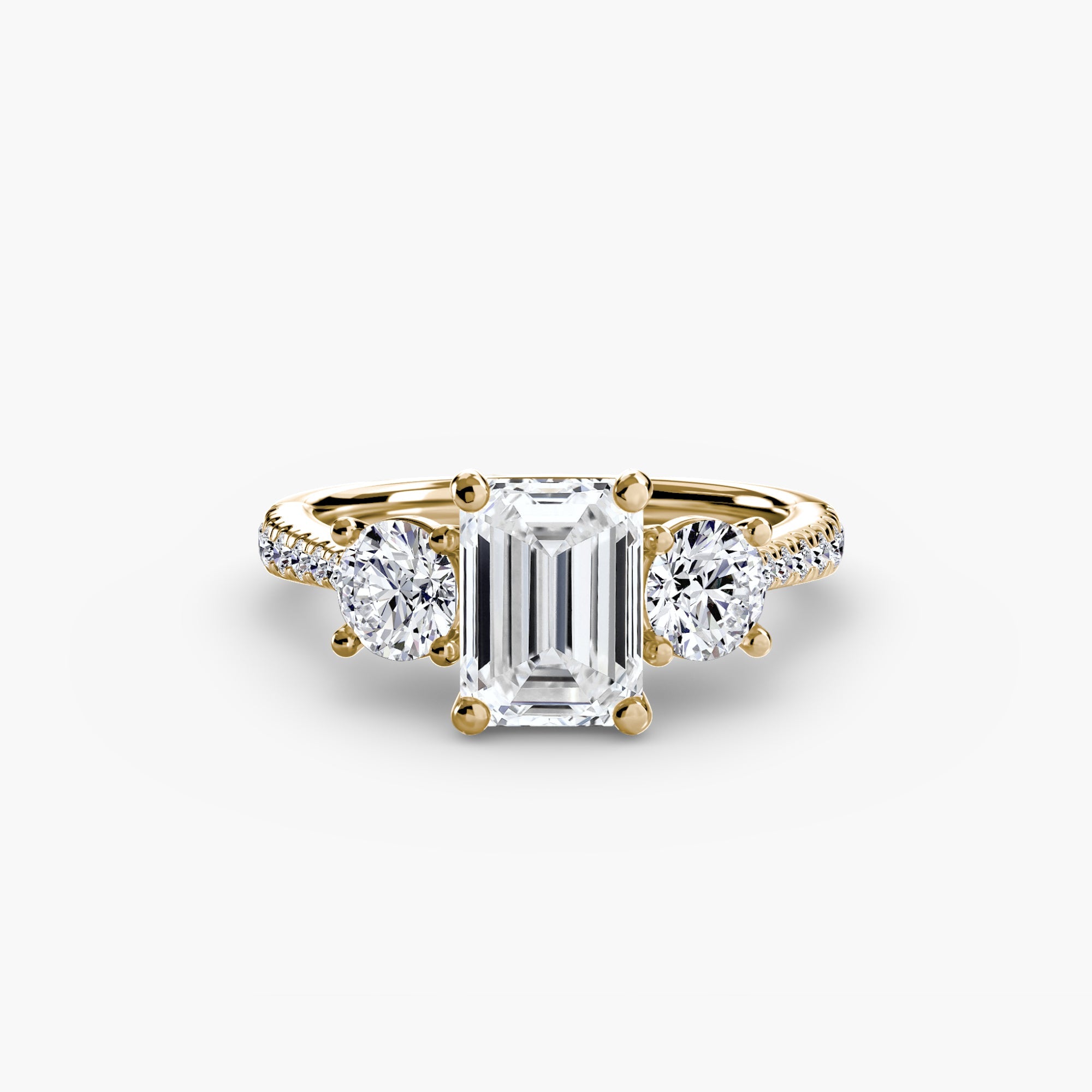Three - Stone with Pavé Band - Prestige Stones