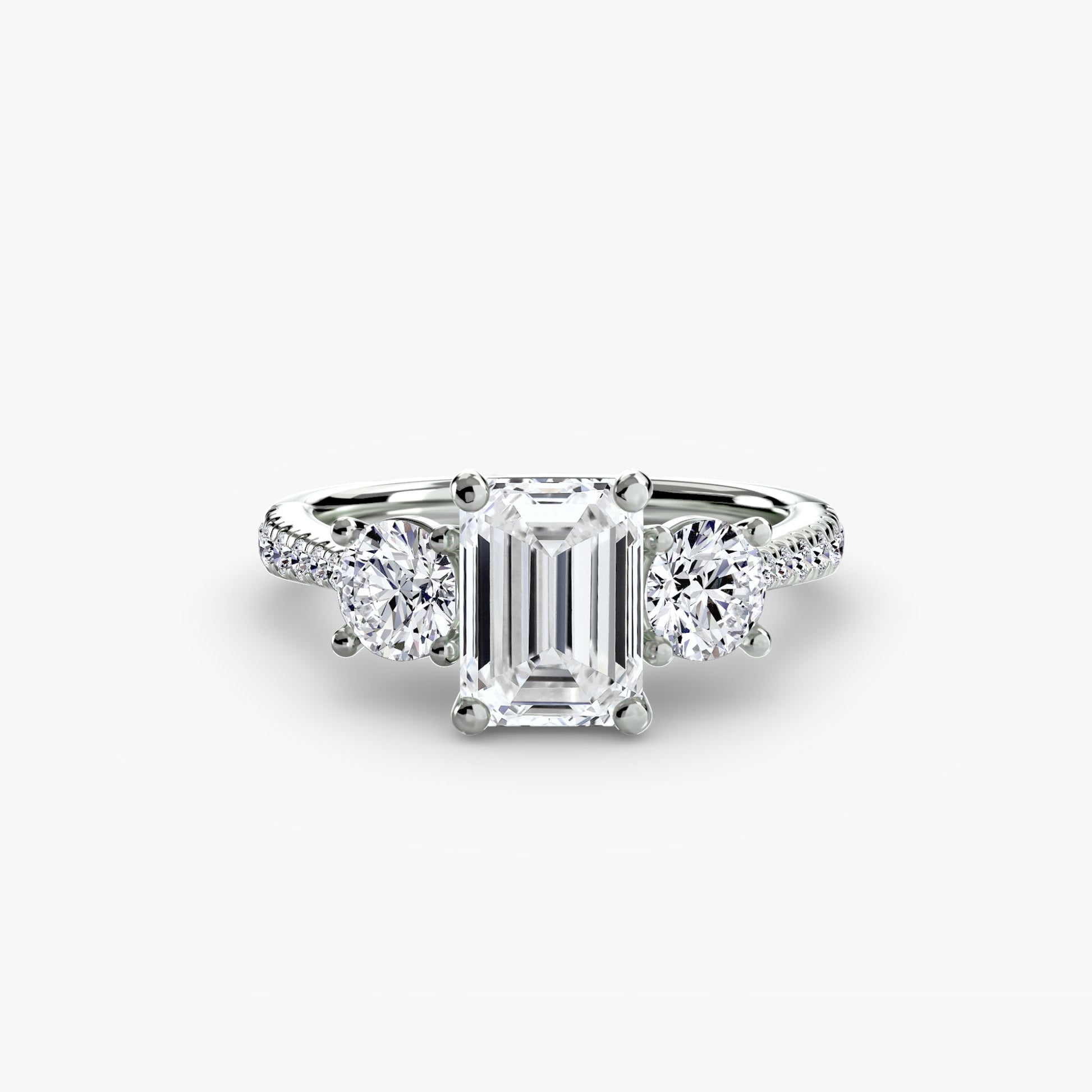 Three - Stone with Pavé Band - Prestige Stones