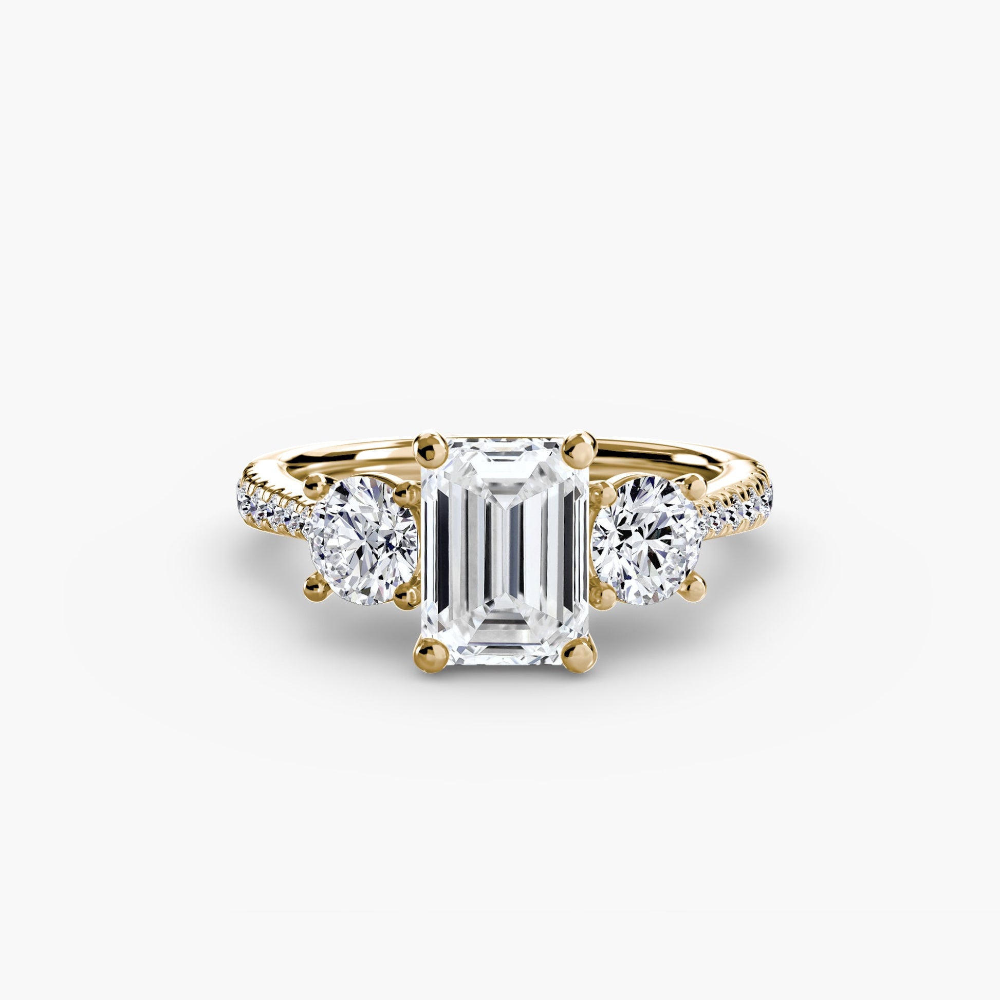 Three - Stone with Pavé Band - Prestige Stones