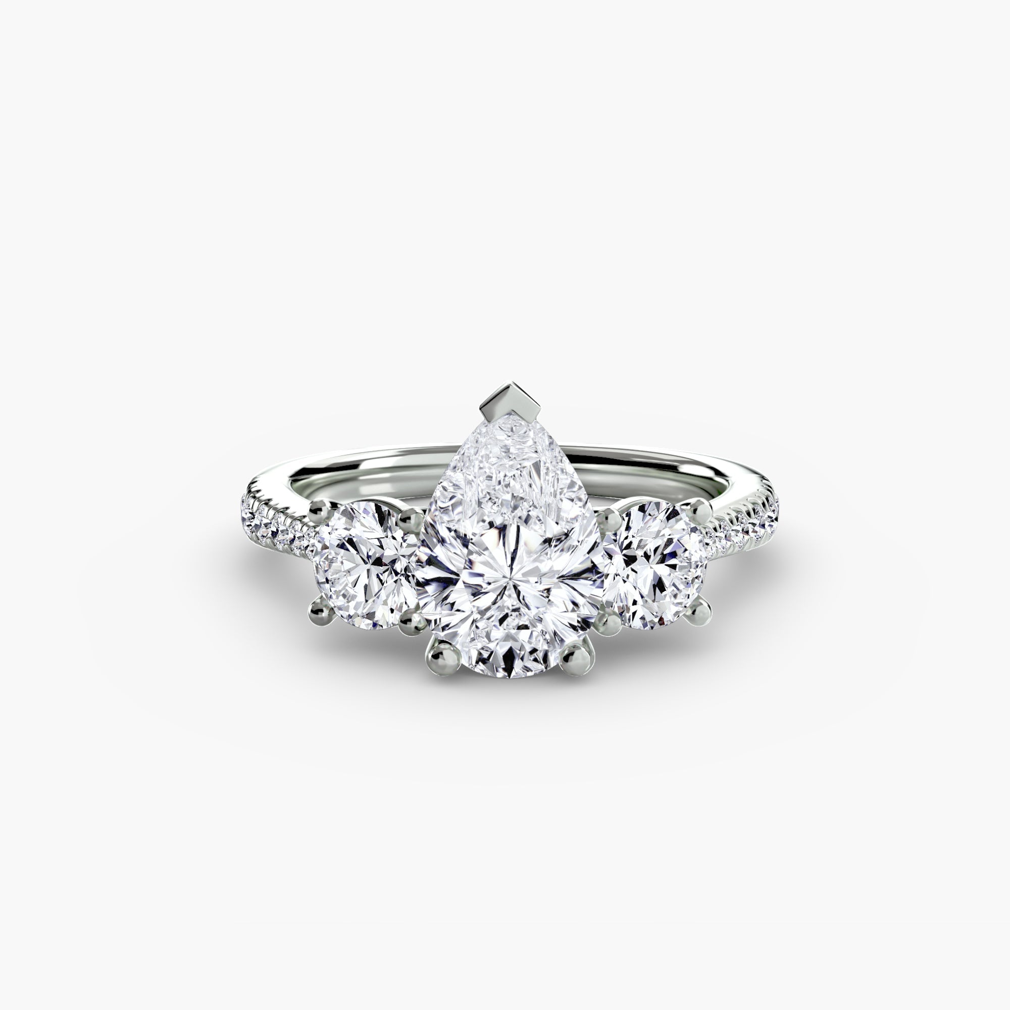 Three - Stone with Pavé Band - Prestige Stones