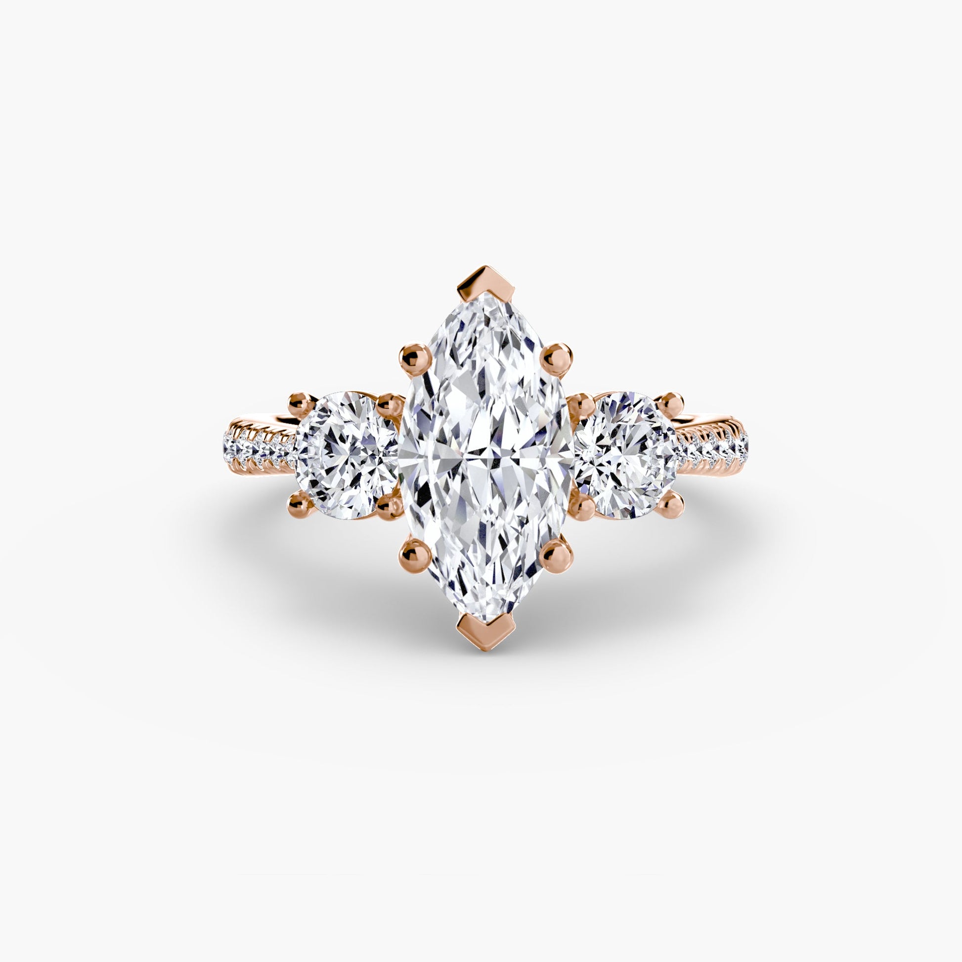 Three - Stone with Pavé Band - Prestige Stones
