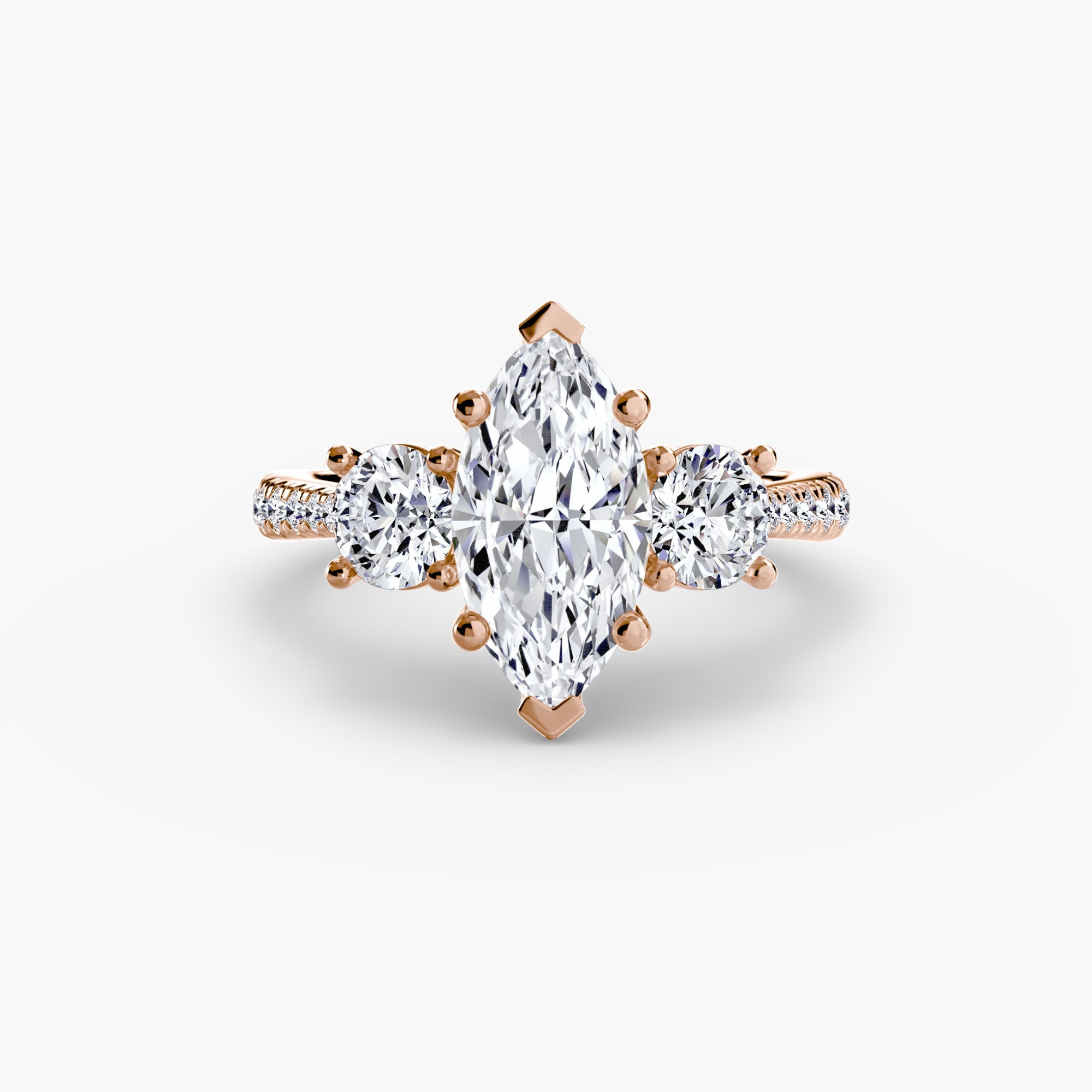 Three - Stone with Pavé Band - Prestige Stones