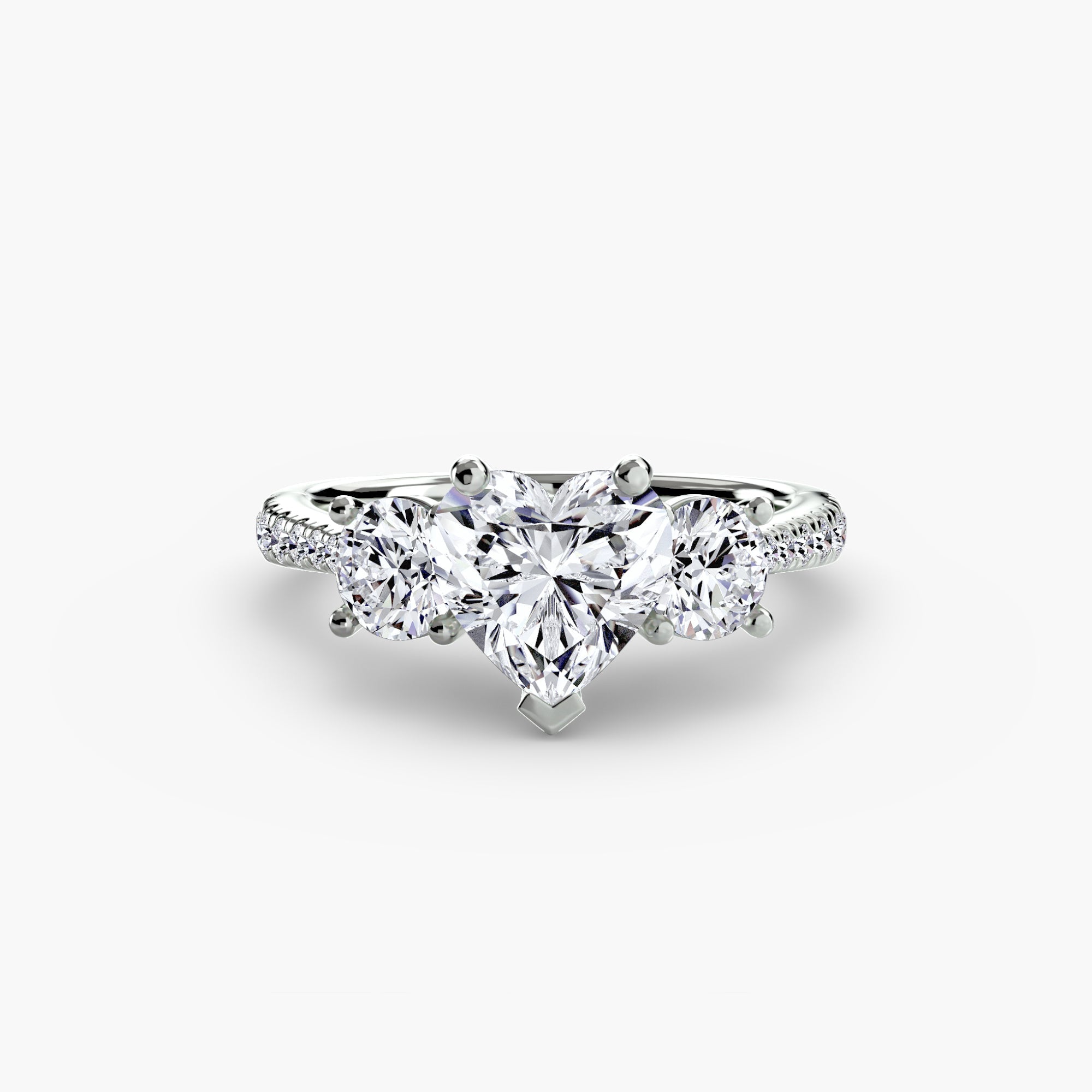 Three - Stone with Pavé Band - Prestige Stones