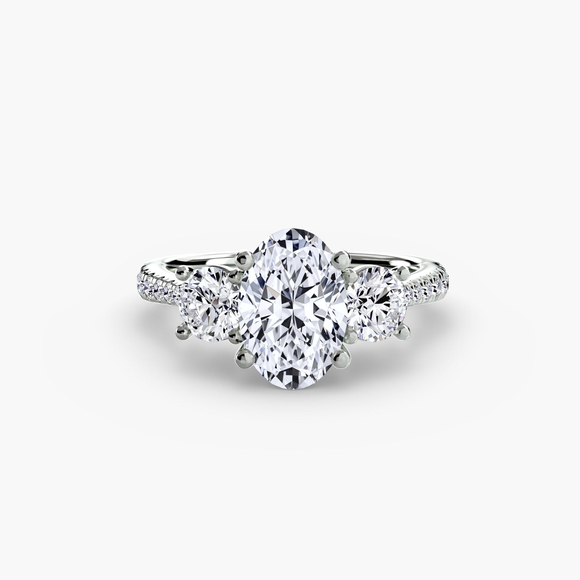 Three - Stone with Pavé Band - Prestige Stones