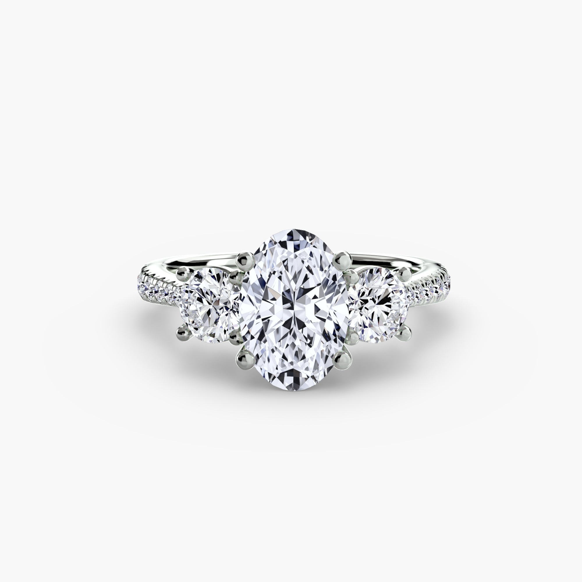 Three - Stone with Pavé Band - Prestige Stones